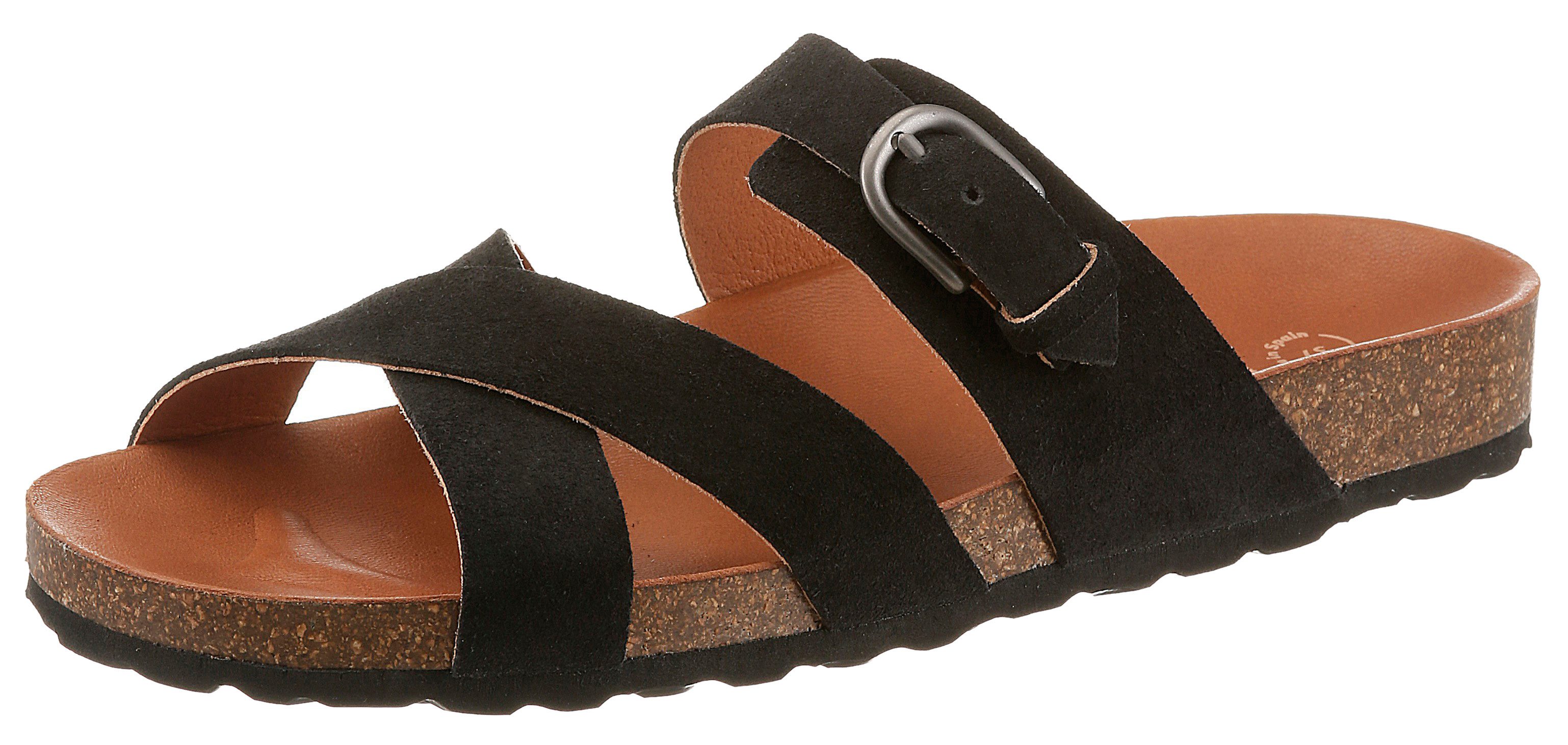 VERBENAS RUBI SERRAJE Pantolette Sommerschuh, Hausschuh, Urlaubsschuh mit verstellbarer Schnalle