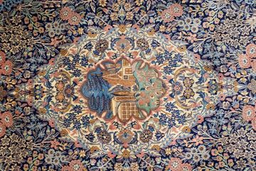 Teppich Rafsanjan Teppich handgeknüpft dunkelblau, morgenland, rechteckig, Höhe: 7 mm