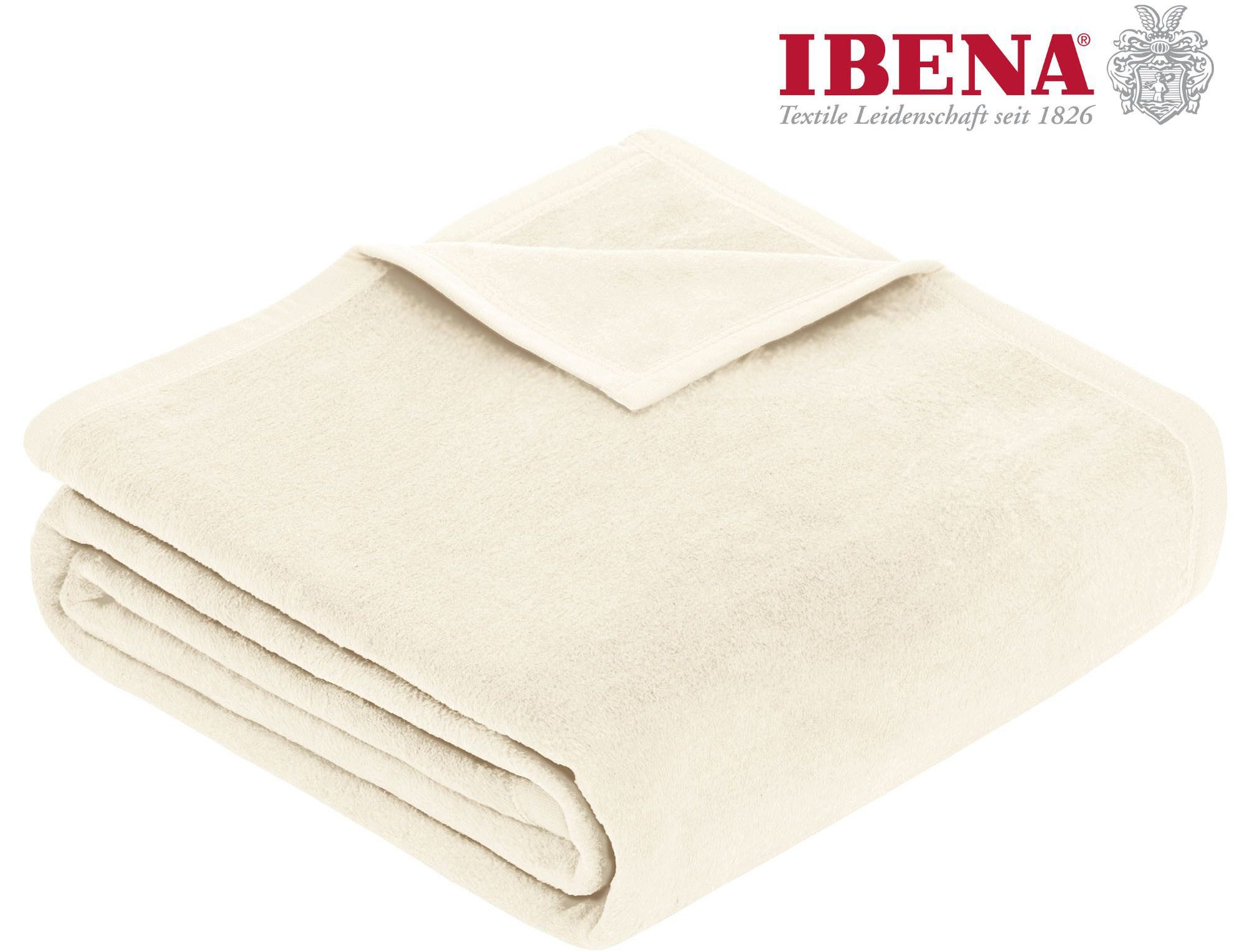 Wohndecke Luxus, IBENA, verschiedene Größen, uni, Kuscheldecke, Premium, made in Europe!