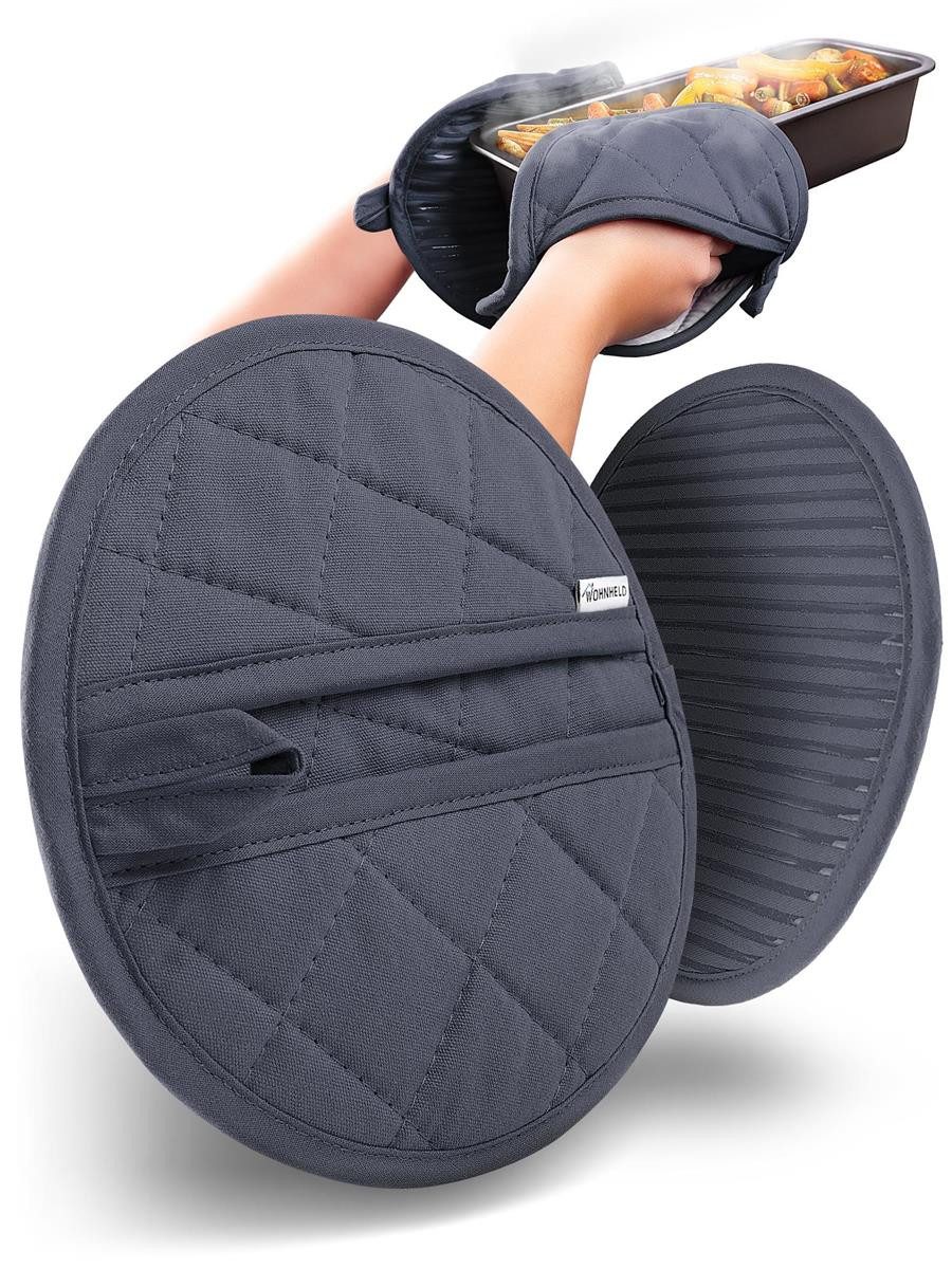 Topflappen Topflappen & Ofenhandschuhe 2er Set hitzebeständig 250° C