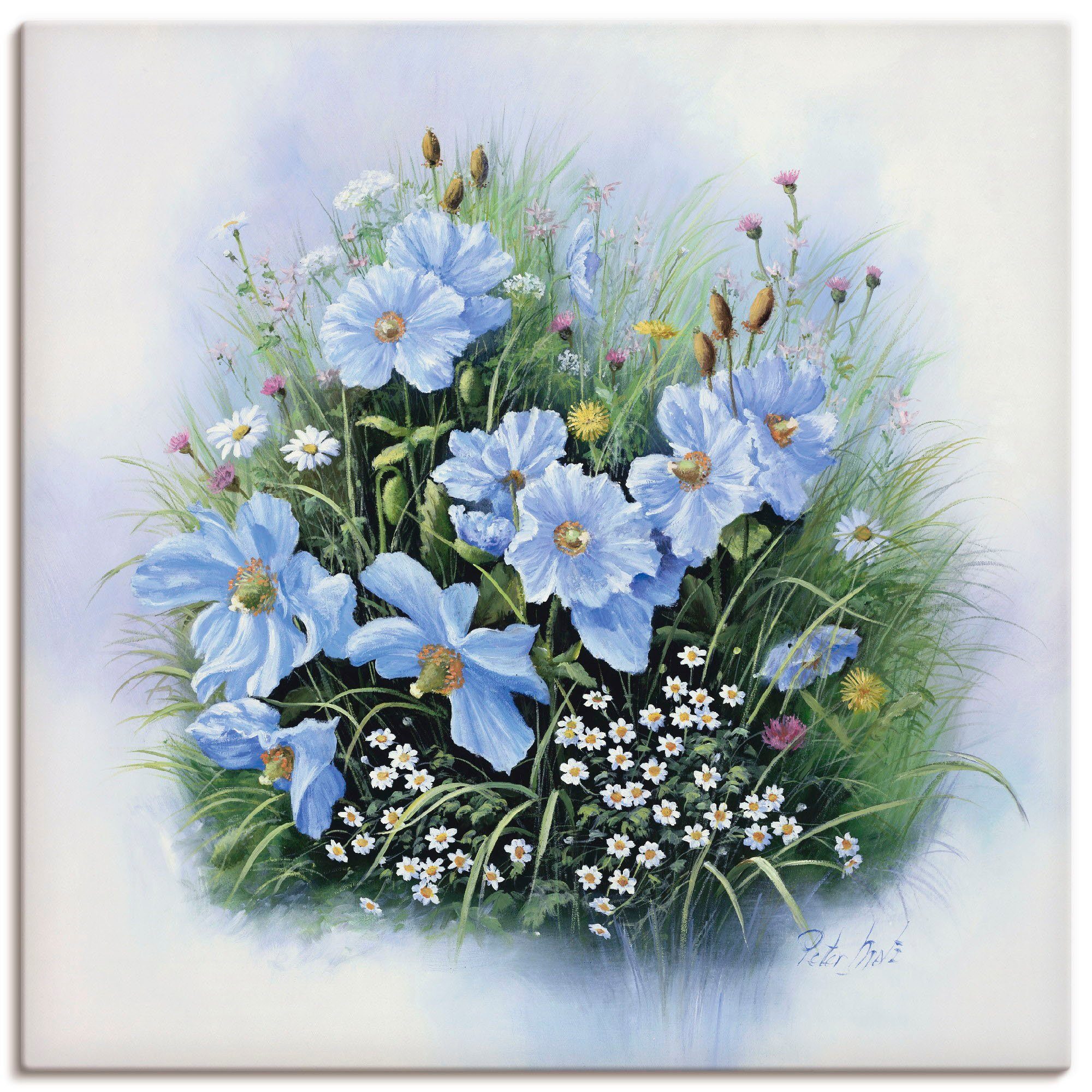 Artland Wandbild in Wandaufkleber Größen versch. als (1 Leinwandbild, St), Blumen, Blumen Blaue oder Poster