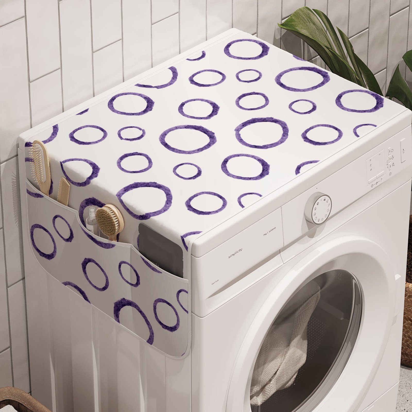 Gradient Abakuhaus und Runden Waschmaschine Kreis Anti-Rutsch-Stoffabdeckung Badorganizer Lila Trockner, für