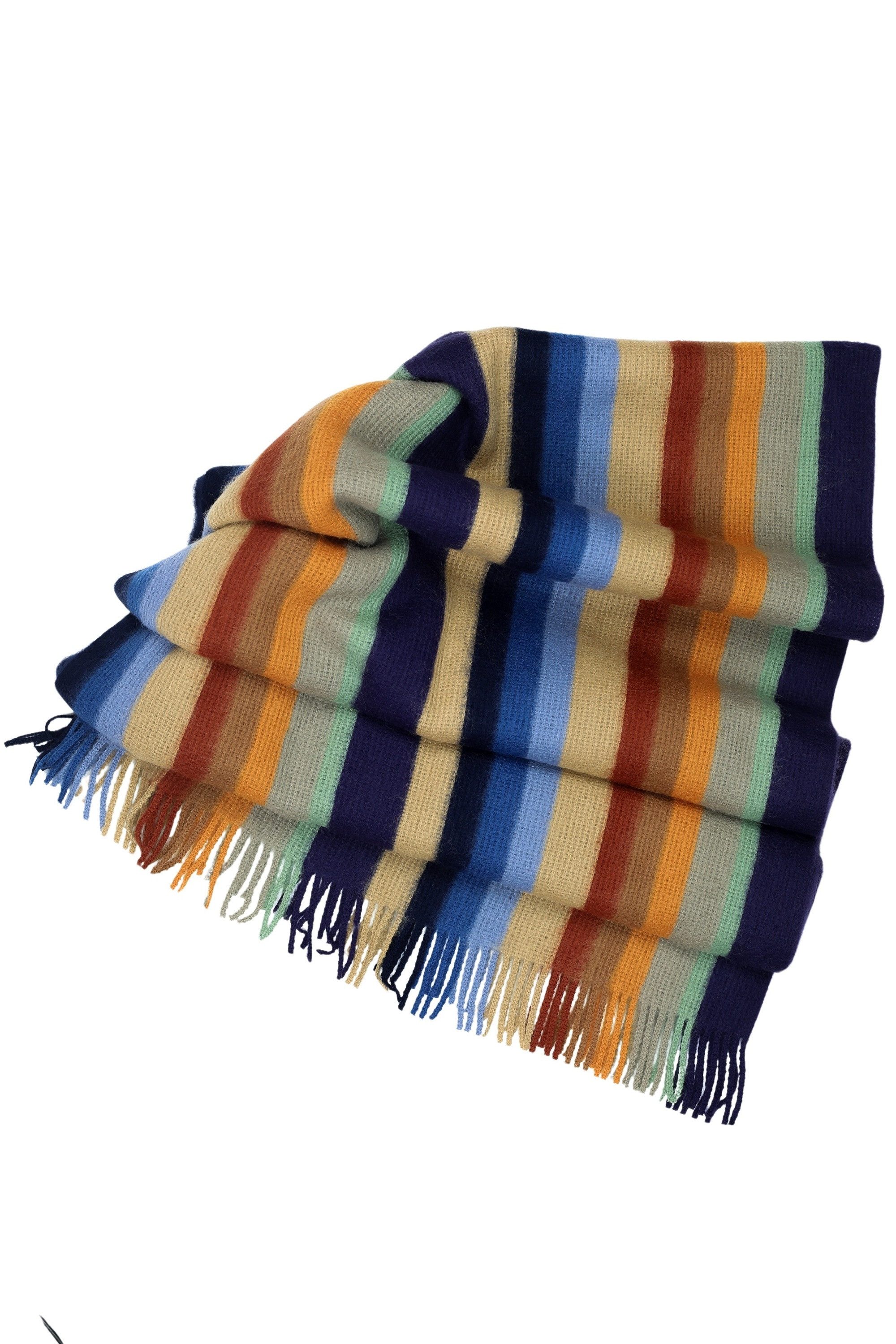 COLLEZIONE ALESSANDRO Wollschal Farbstreifen, (1-St), in modischen Farben, Made in Italy
