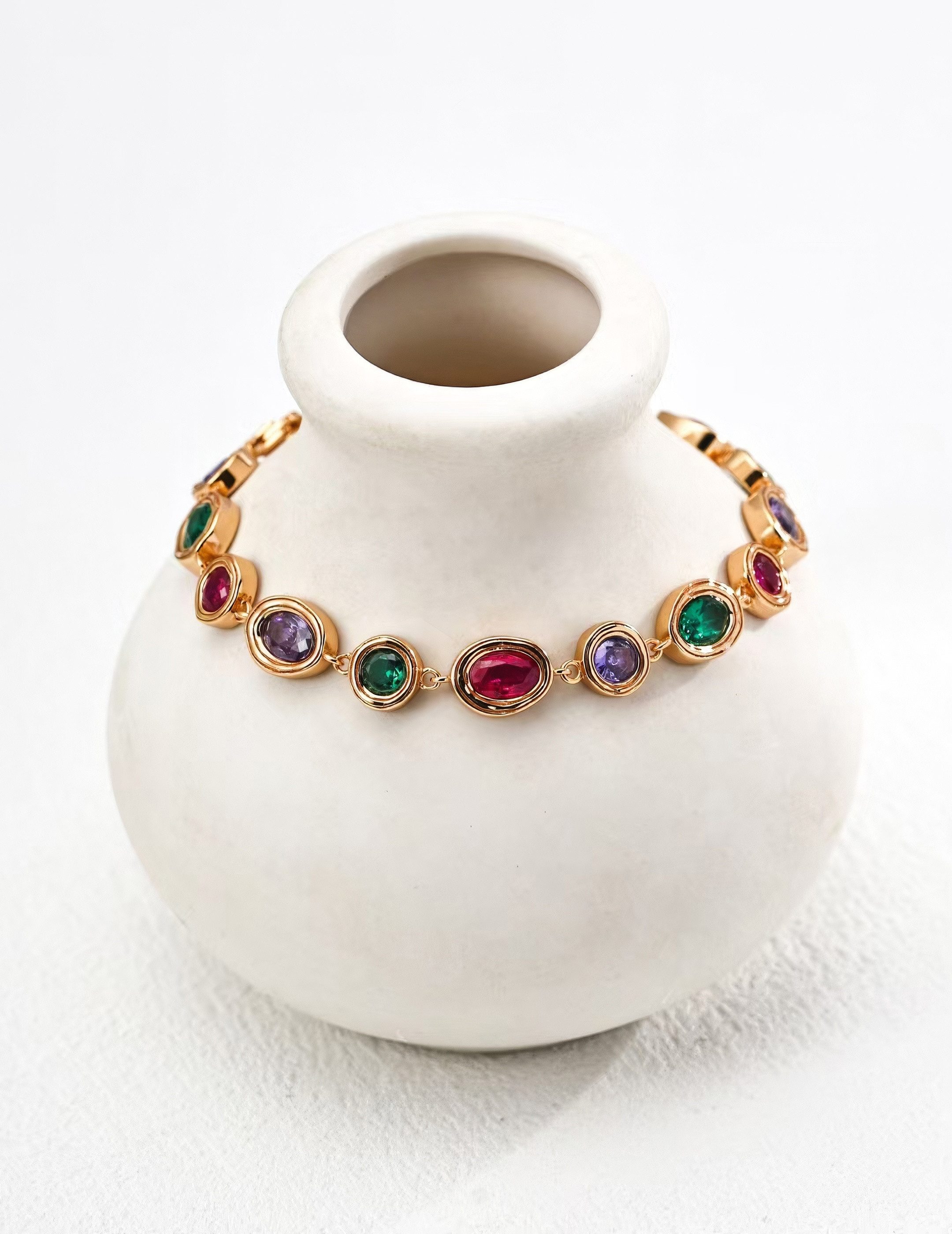Jumpeak Silberarmband Regenbogen-Armband, Damen Gold-Armband, Edelstein-Armband, Sterling Silber Armband, 18K vergoldet, Geschenk für die Brautjungfer – Bild 2 von 3