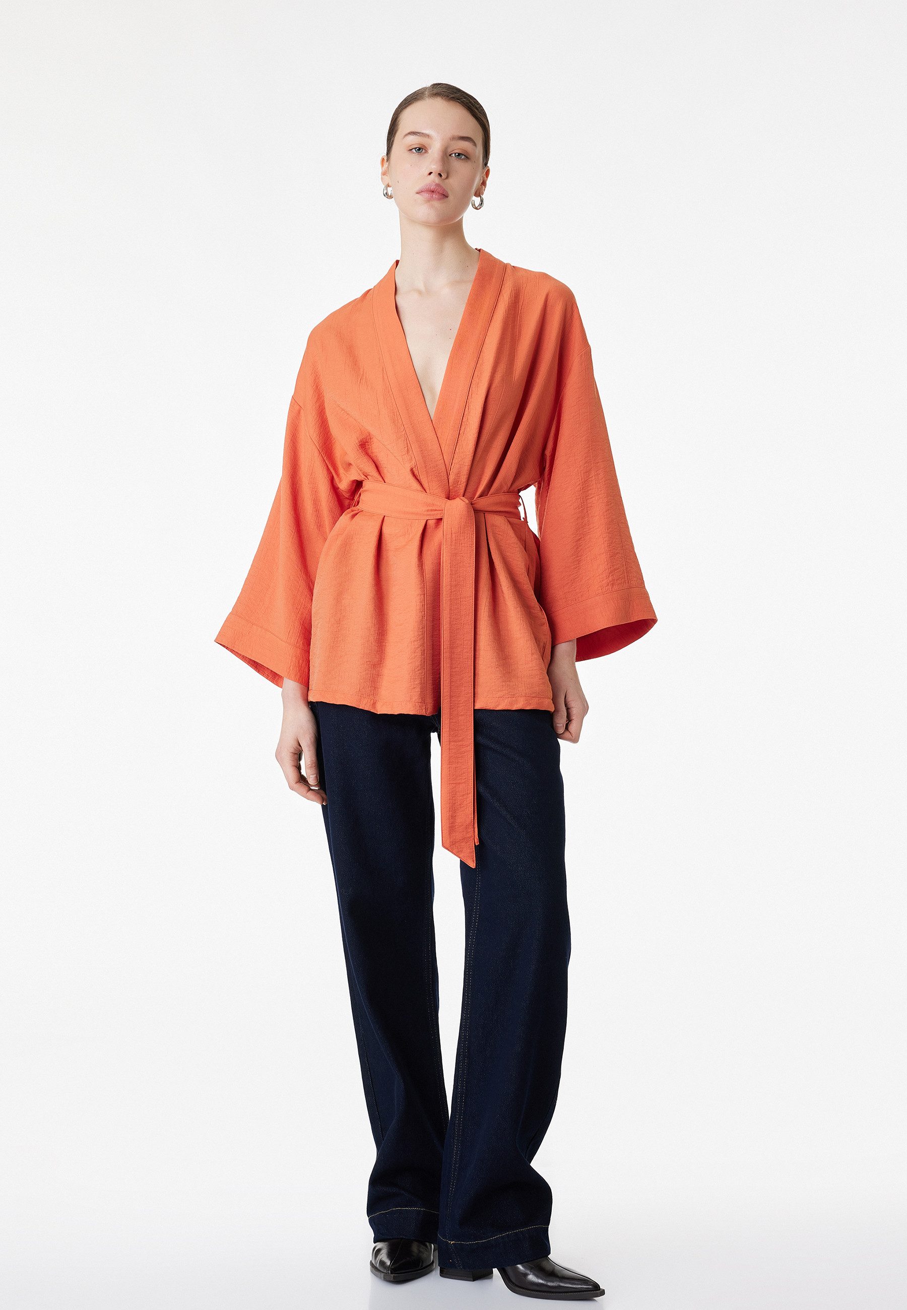 Koton Blusenkimono Koton Viskose Kimono Mit Gürtel