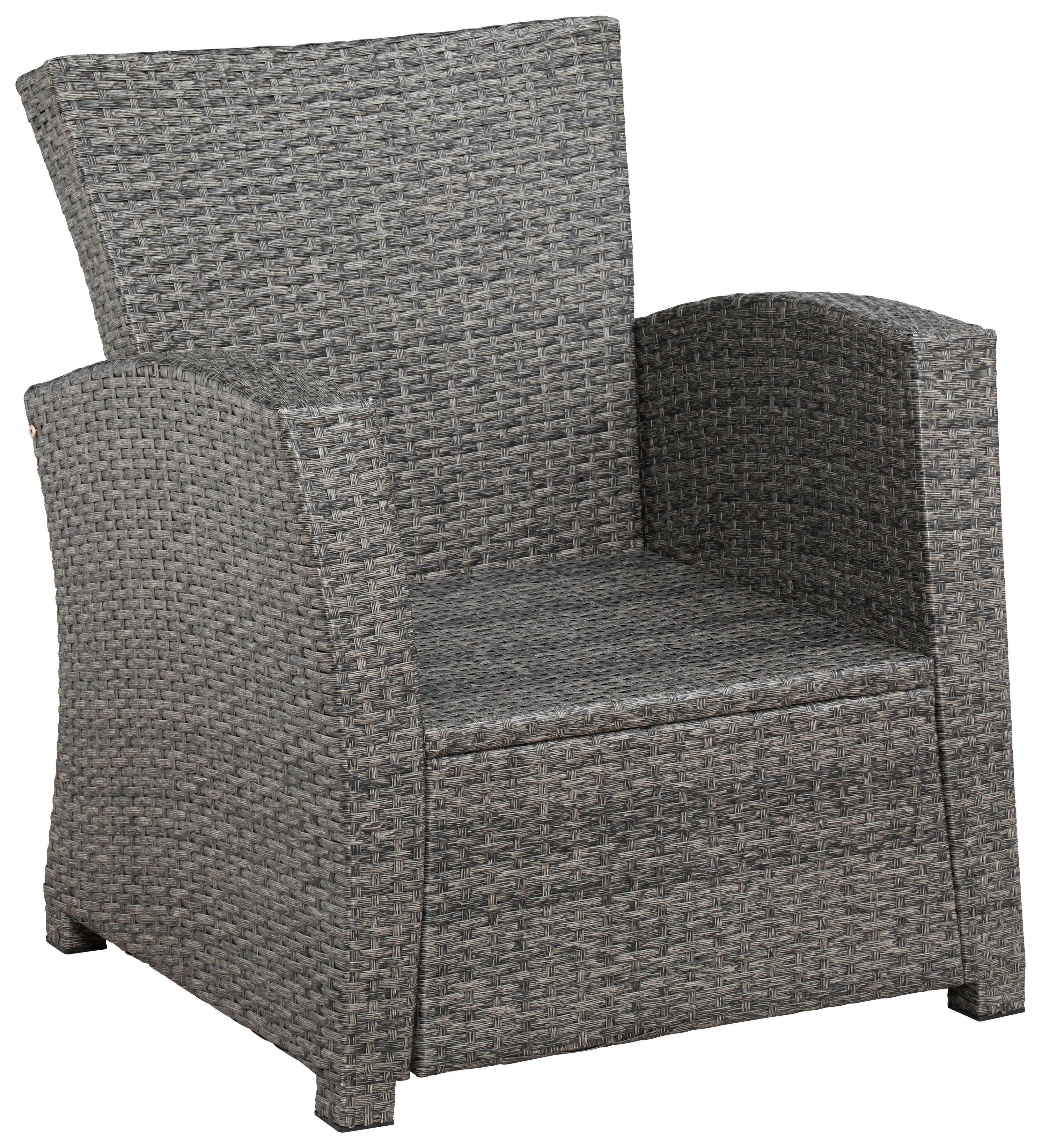 KONIFERA Gartenlounge-Set Siros, (Set, 12-tlg., 1x 3er Sofa, 2x Sessel, 1x Tisch 135x82x65cm, inkl. Auflagen), Polyrattan, Stahl, Tischplatte aus Nonwood, geeignet für 5 Personen