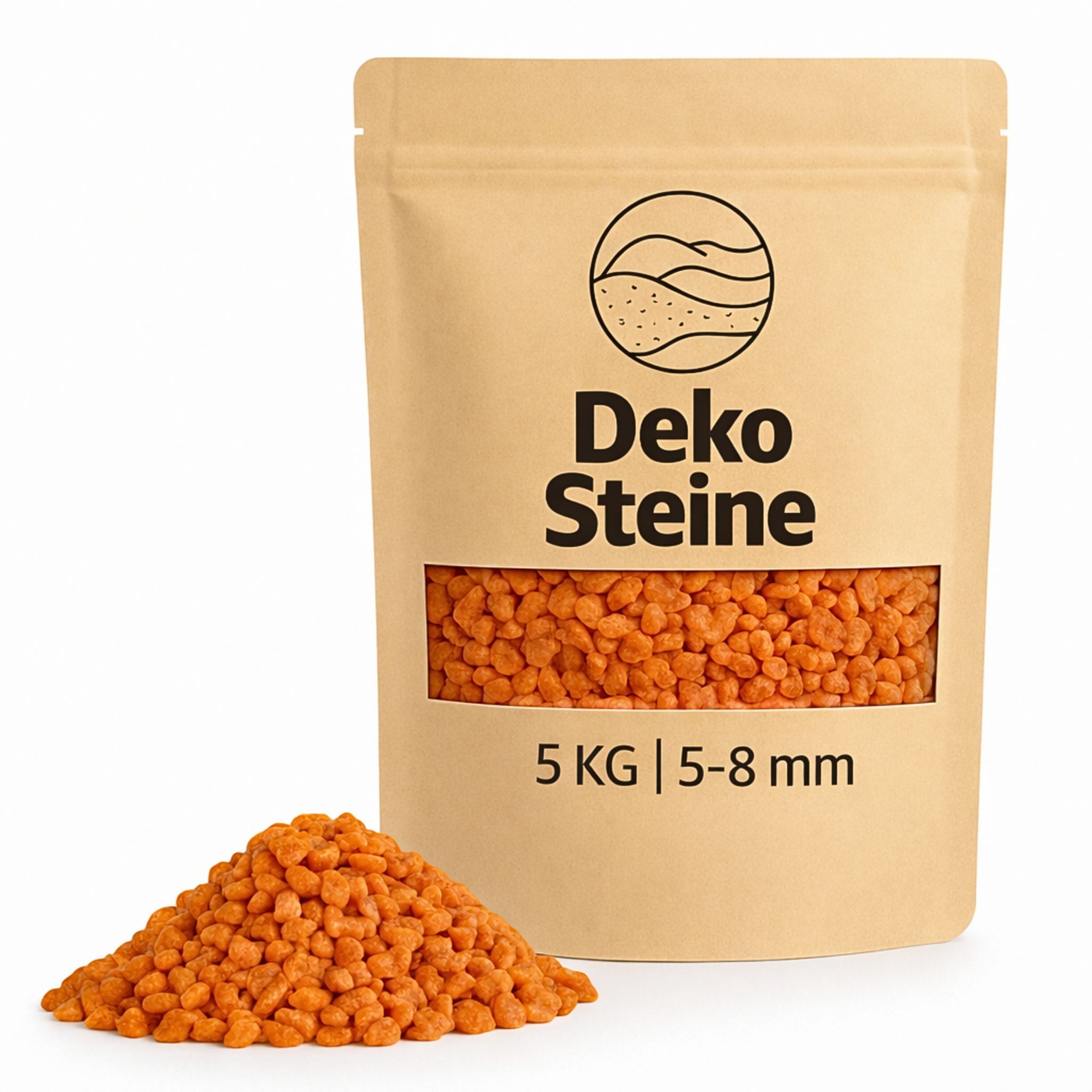 matches21 HOME & HOBBY Deko-Granulate Deko-Steine 5 KG orange Ø 5-8 mm Vasen Glas-Füllung Streudeko, (1 St), Farbiges Deko-Granulat als bunte Tischdeko Hochzeitsdeko