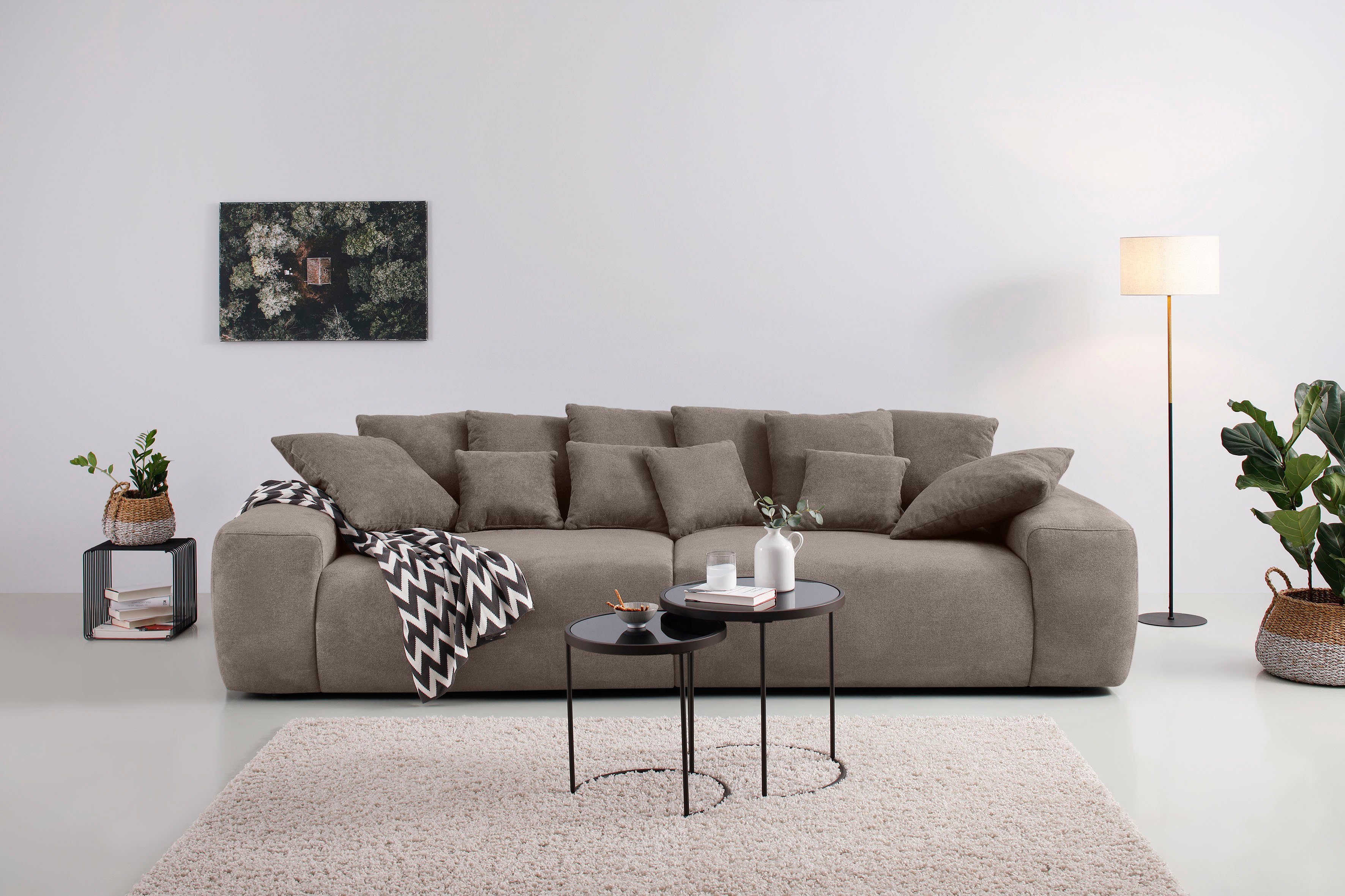 Home affaire Big-Sofa Riveo Luxus, Polsterung für bis zu 140 kg pro  Sitzfläche, auch mit Cord-Bezug