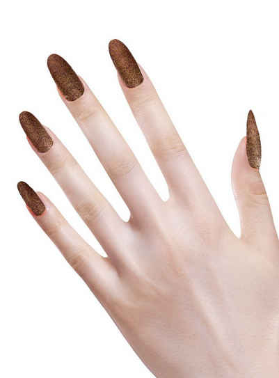 Widdmann Kunstfingernägel Glitzer Fingernägel kupfer, Ein Satz künstliche Fingernägel zum Aufkleben