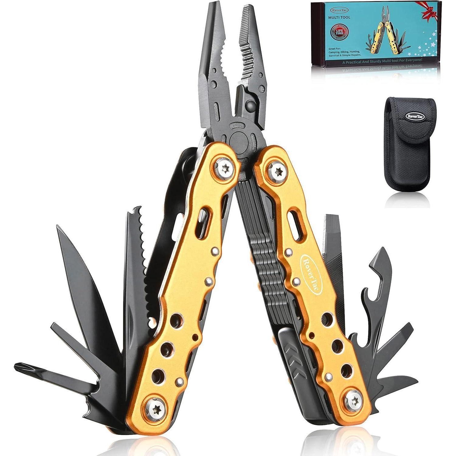 LuxusKollektion Multitool Multitool Set 14 in 1 Taschenmesser Zange Schraubendreher Säge Camping, (1 St)