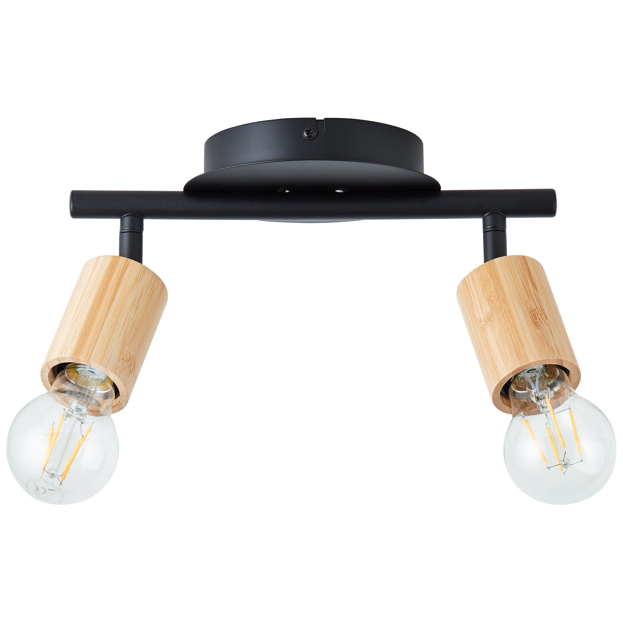 Brilliant Deckenstrahler Tiffany, ohne Leuchtmittel, Deckenstrahler, 12 x 26 x 14 cm, E27, schwenkbar, Metall, matt schwarz