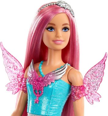 Barbie Anziehpuppe Ein verborgener Zauber, Malibu-Puppe mit zwei märchenhaften Tieren