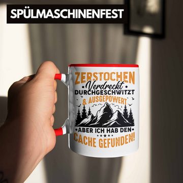 Trendation Tasse Trendation - Geocaching Tasse Geschenk Lustiger Spruch GPS-Schnitzeljag Geschenkidee Pfadfinder Geburtstag Geocacher