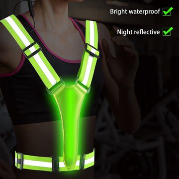 Henreal Warnweste LED reflektierende weste (3 Beleuchtungs modi) Für Nachtlauf, Für Nachtlauf Radfahren usw.