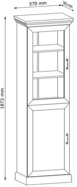 Feldmann-Wohnen Vitrine Royal (1-St) 57cm Pinie skandinavisch weiß Wildeiche Landhaus-Stil