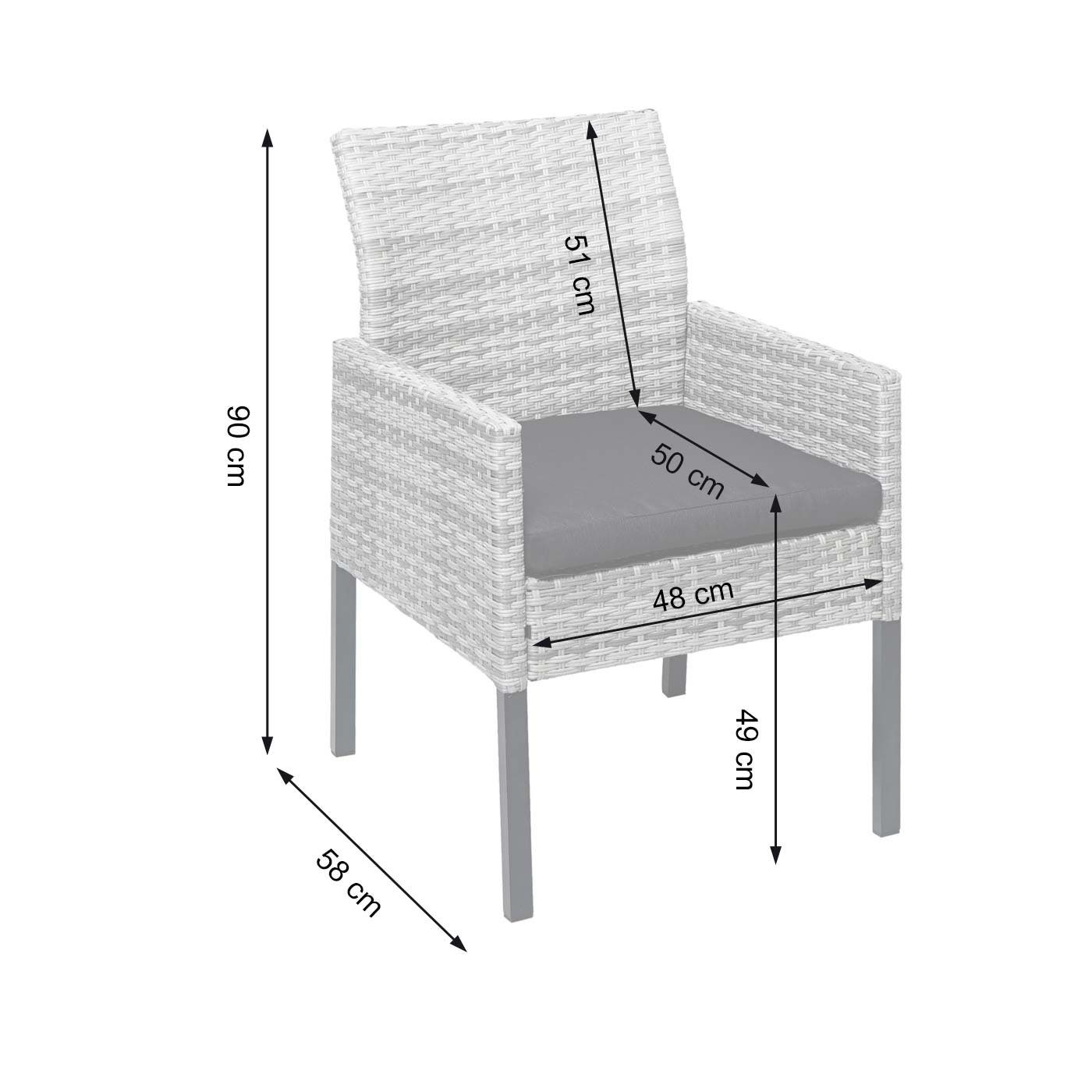 Gartensessel MCW-G12-S im 2er-Set von MCW - Maße
