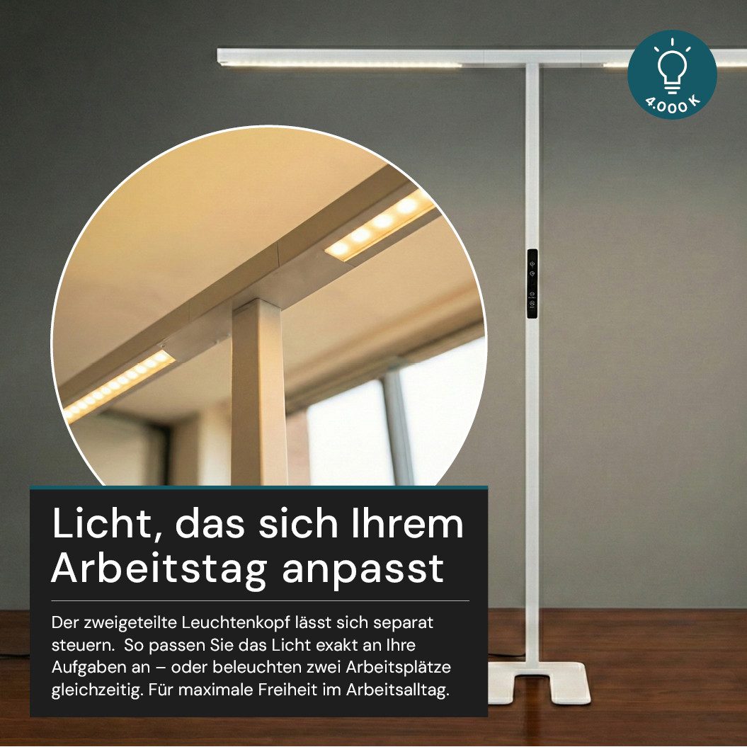 LUXULA LED Stehlampe LUXULA LED Stehleuchte 90 W 4000 K Neutralweiß Weiß, Neutralweiß