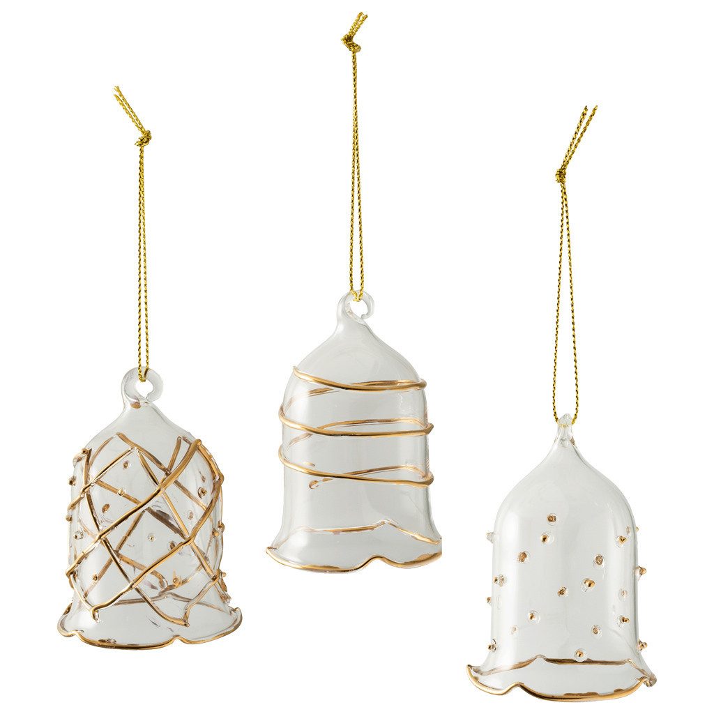 Villeroy & Boch Dekofigur Winter Collage Accessoires Glasglocke gold Set3 (3 St)