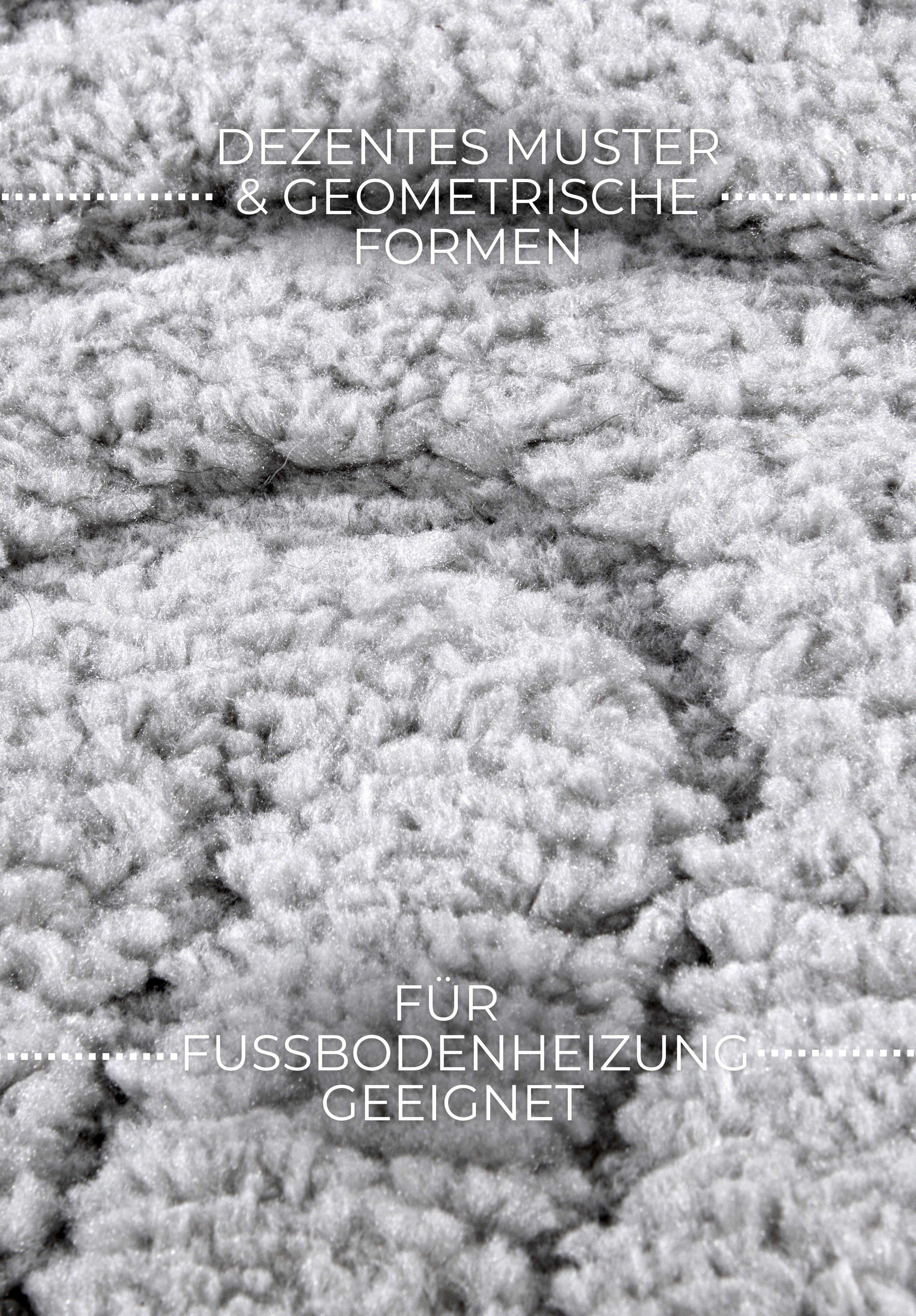 ELLE DECORATION Designteppich Cosy Panglao, auch als Rundteppich erhältlich, rechteckig, Höhe: 14 mm, uni Kurzflor, Hoch Tief Struktur, modern, Skandi, Boho, Wohnzimmer