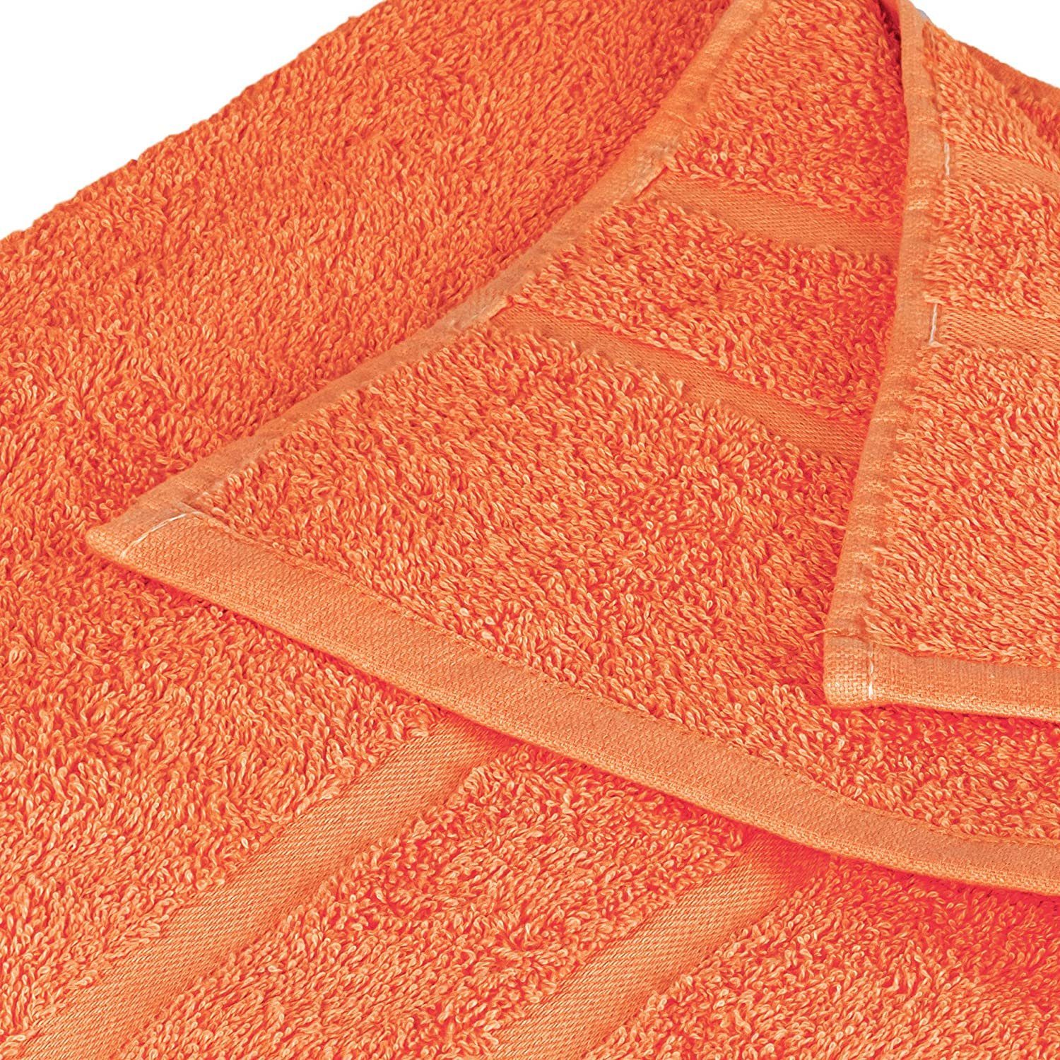 Set Badetuch Baumwolle 100% Badetuch Pack) in 500g/m² Premium Frottee aus cm Stück Badetücher 500GSM 100x150 2er Orange 150, x StickandShine (2 Baumwolle 100% 100 Frottee