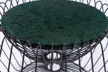 Qiyano Beistelltisch Beistelltisch Nishi Klein Grün Schwarz -Marmor-Optik - Gitter-Gestell