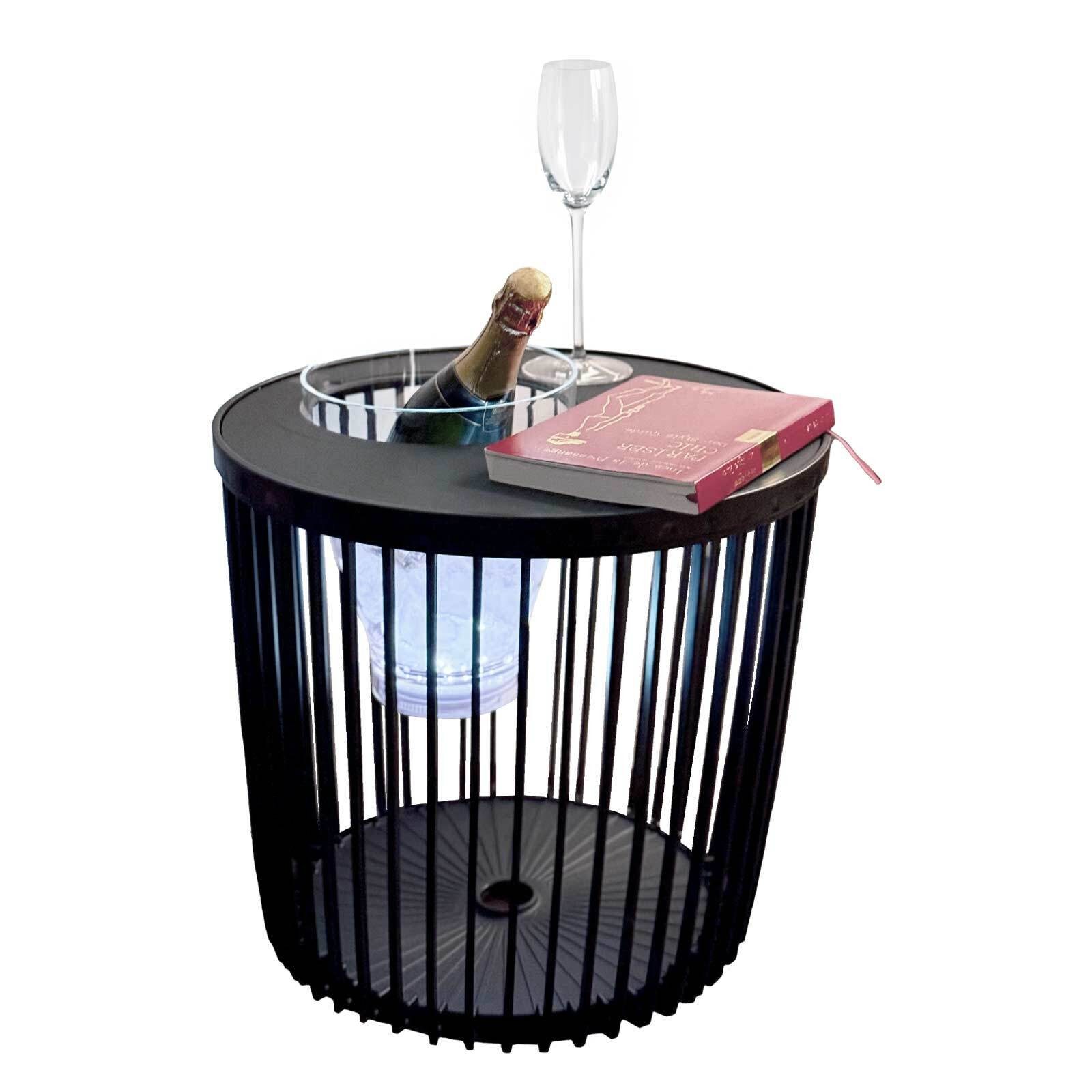 COOTAB Cooler Table Beistelltisch Copenhagen Beistelltisch mit Acryl-Weinkühler (1-St), Wetterfest, Pflegeleicht, Hitzebeständig, Stapelbar