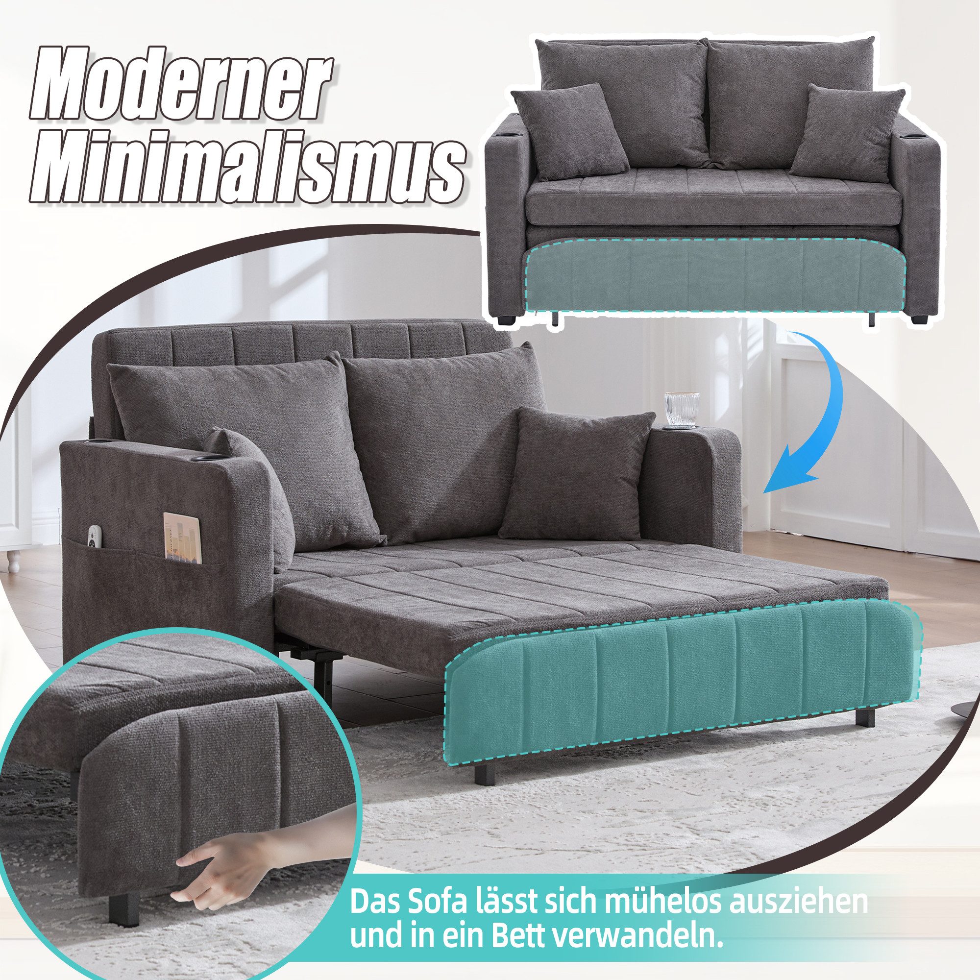 MODFU Sofa Klappsofa mit USB-Ladefunktion und günstig online kaufen