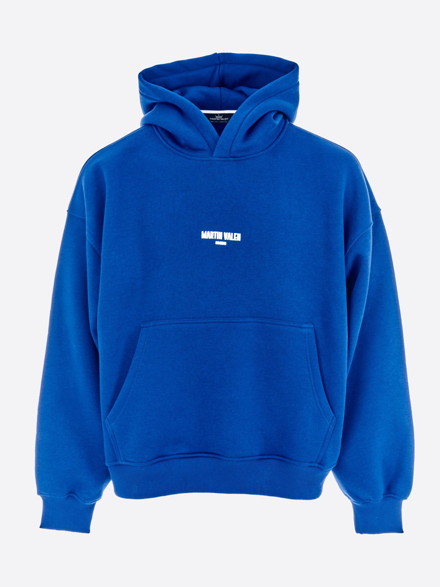Sweatshirt Extra Großer Blauer Kapuzenpullover mit Puffdruck