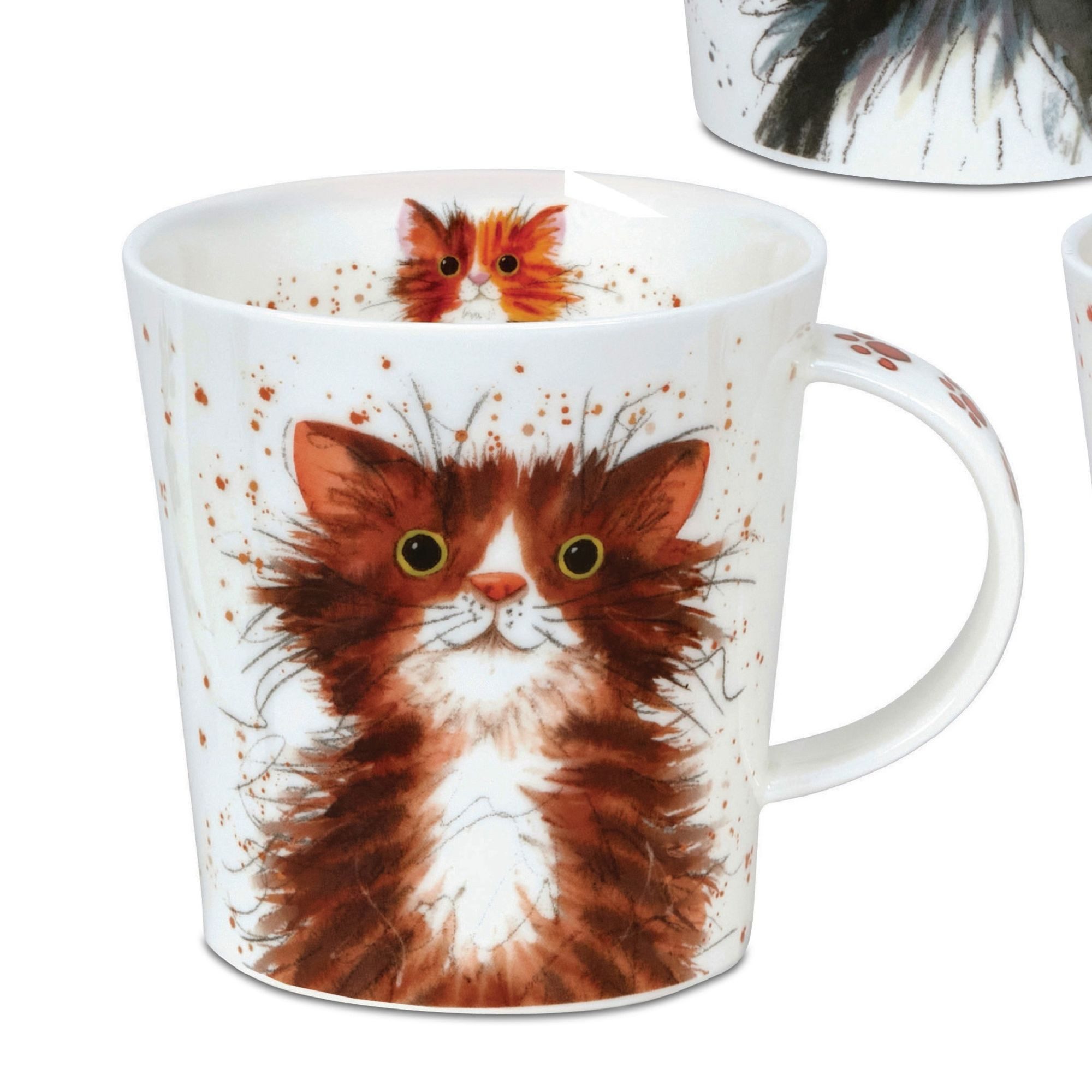 formano Tasse Dunoon, Porzellan, Spülmaschinengeeignet, Mehrfarbig, Motiv: Katze