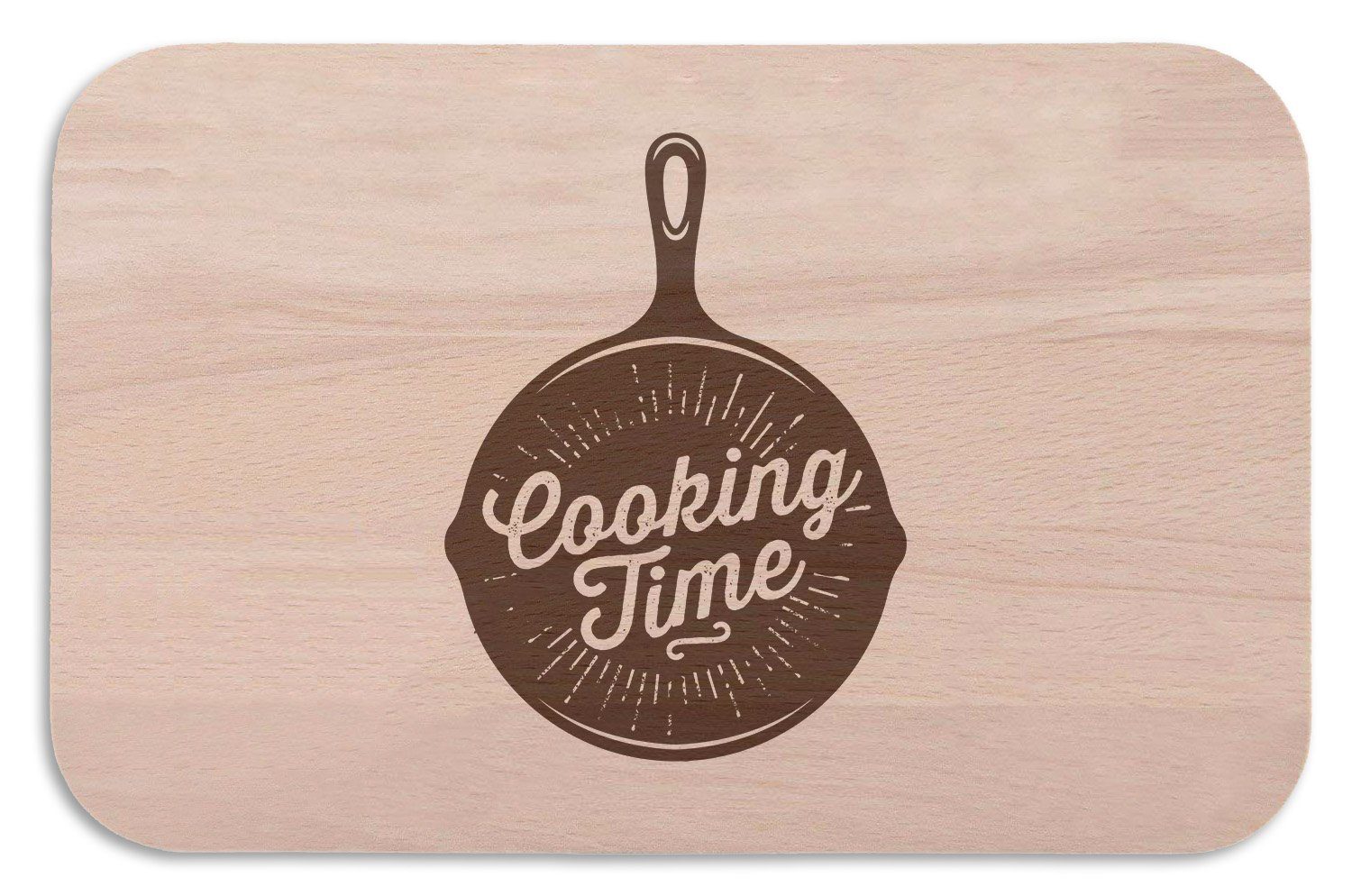 GRAVURZEILE Schneidebrett Frühstücksbrettchen - Cooking Time - Geschenk für den Hobbykoch, (Kein Set)