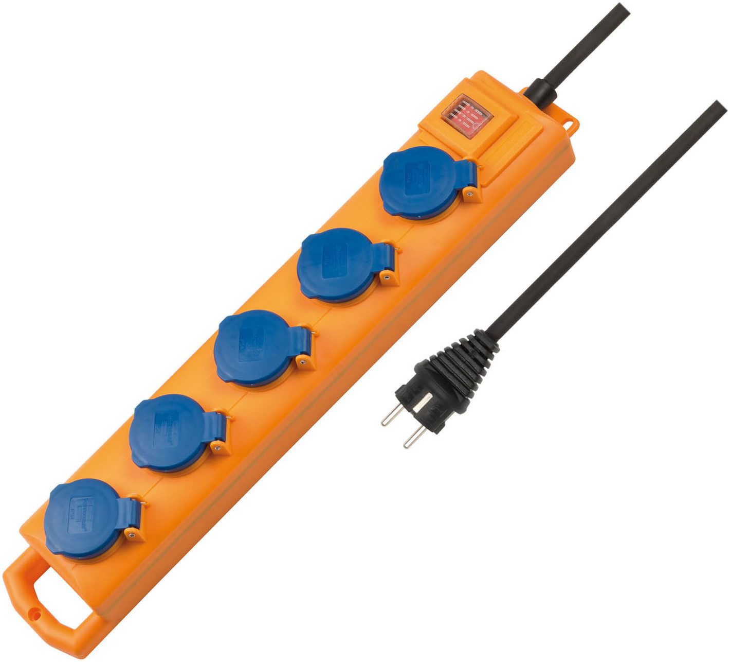 Brennenstuhl Super-Solid SL 554 DE IP54 5-fach 2m H07RN-F3G1,5 mit Schalter Розеткиverteiler 5-fach (Klappendeckel, Schutzkontaktstecker, Kabellänge 2 m)