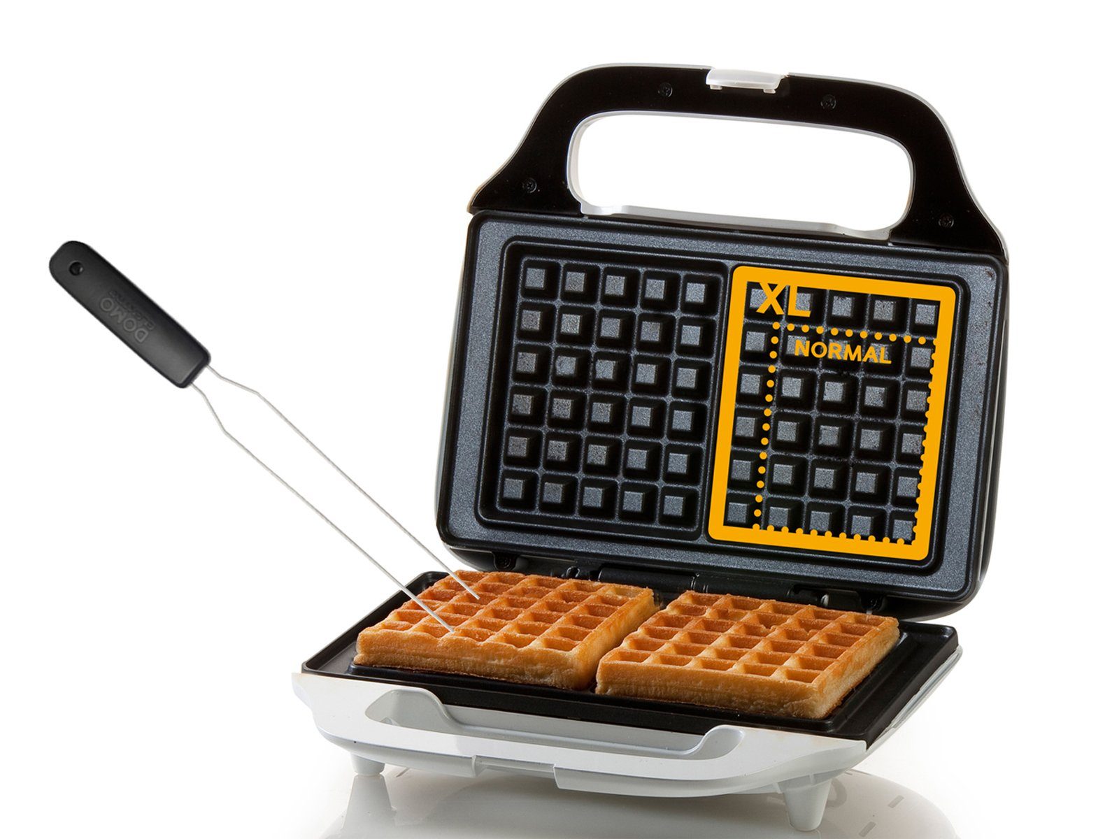 Domo Вафельницы, 900 W, für 2 Belgische & Brüsseler Waffeln Doppel Wafflemaker mit Waffelgabel