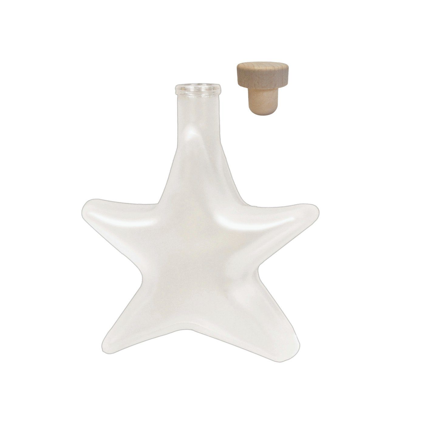 Korkverschluss 200 6er Flasche (HGK) ml Trinkflasche Stern-Design, Korken - Weihnachtsflasche 0,2l, Frozen, gouveo Stern Set mit