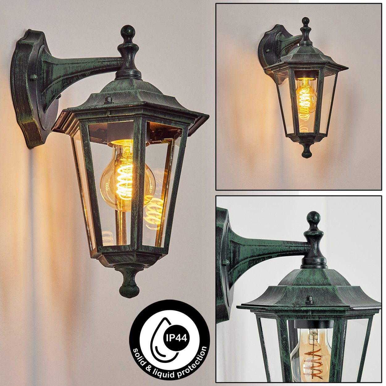 hofstein Außen-Wandleuchte Wandlampe abwärts in antikem günstig online kaufen
