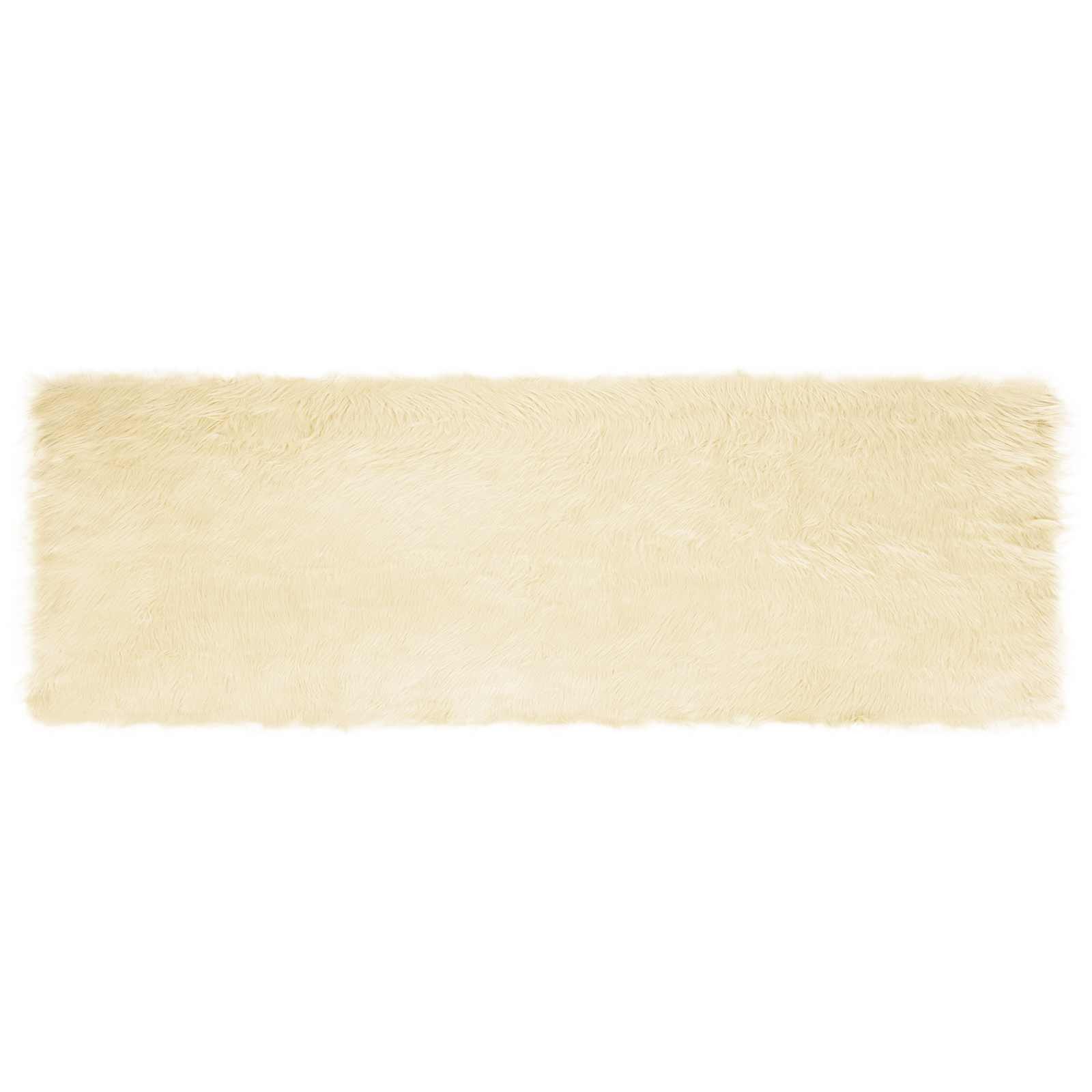 vidaXL Teppich Teppich aus Kunstschaffell TAFALLA Creme 80 x 250 cm Polyester, Rechteckig