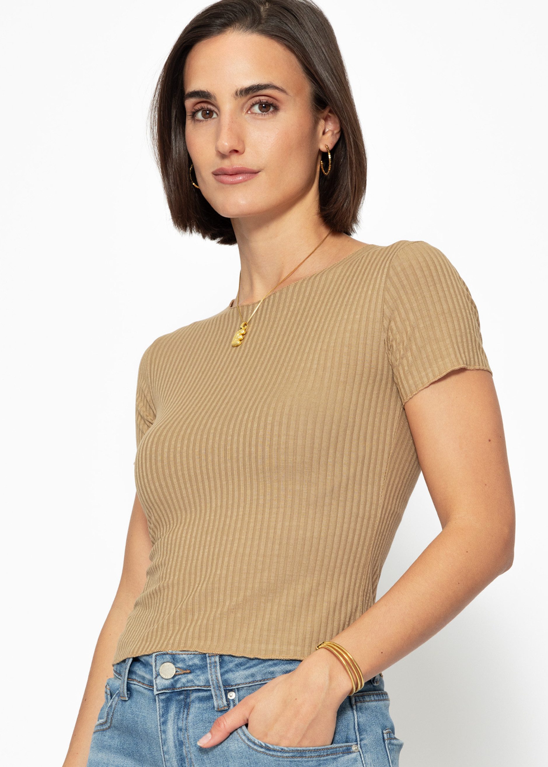 SASSYCLASSY Kurzarmshirt Geripptes T-Shirt Damen mit günstig online kaufen