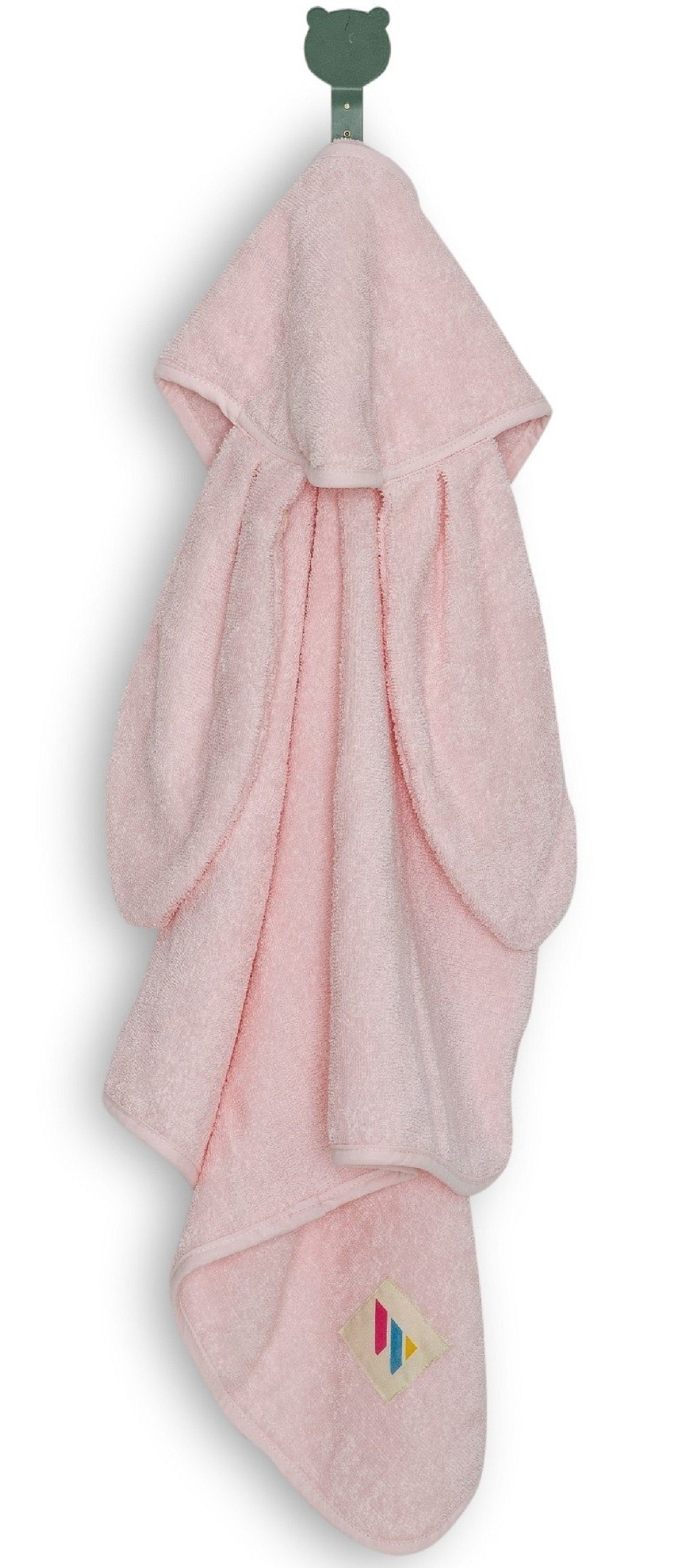 wometo Kapuzenhandtuch flauschiges Kapuzentuch mit langen Hasenohren aus 100% Baumwolle in 75x75 cm, Baumwolle (1-St) rosa