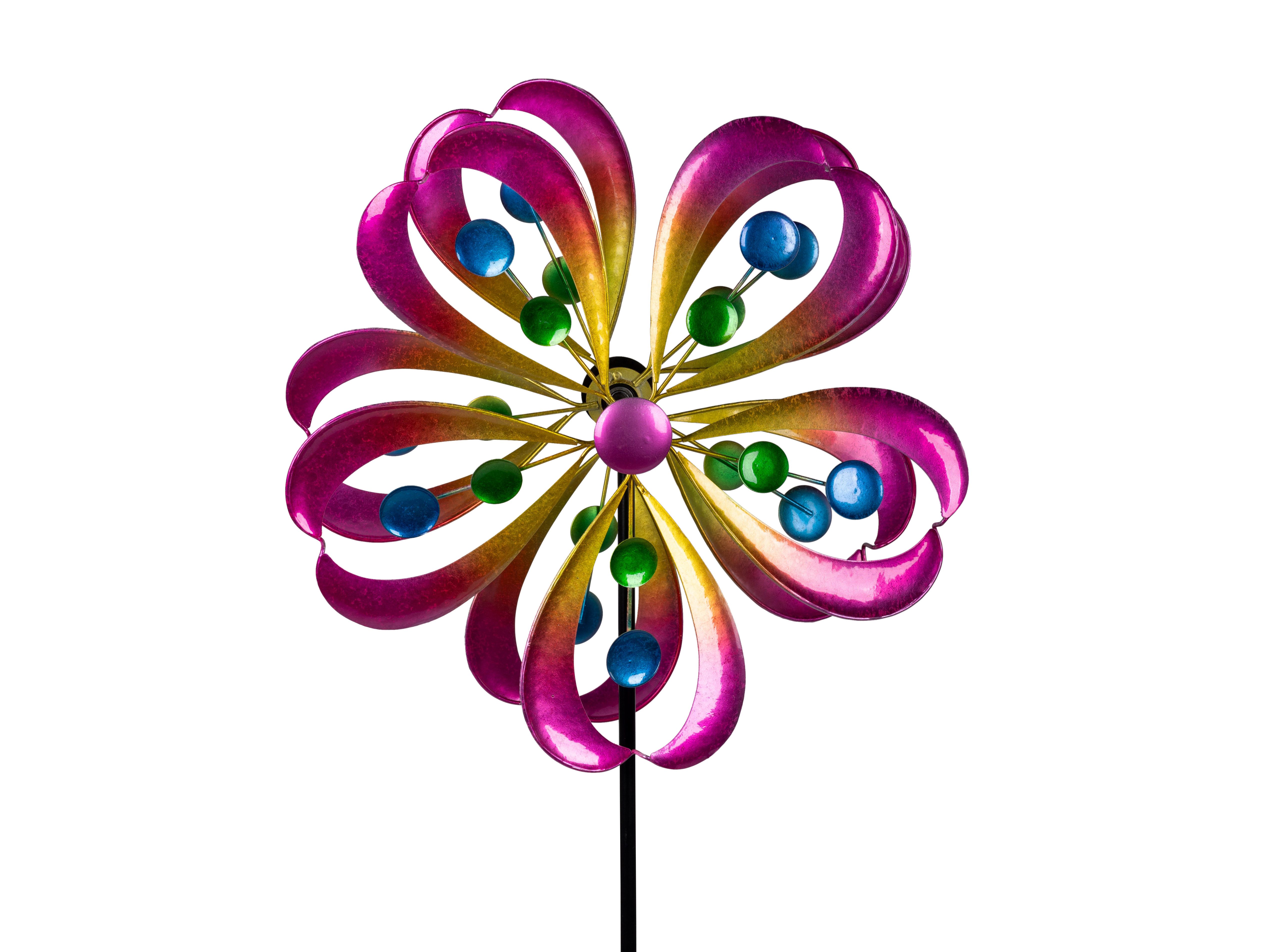 formano Windrad Formano Windrad Gartenstecker Metall 128 cm beidseitig bunt