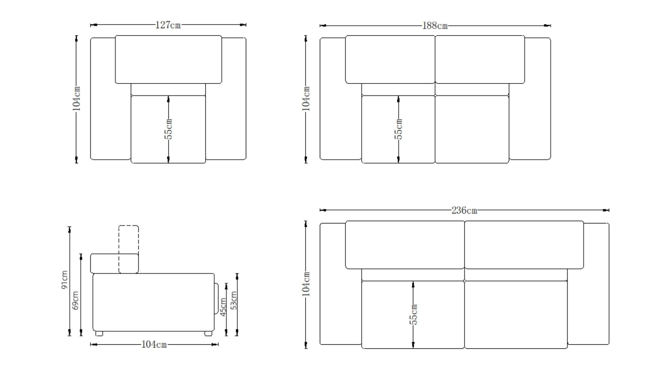 Salottini Polstergarnitur Sofagarnitur Fabrizio Leder 3/2/1 Polstergarnitur schwarz, (3-tlg), Federkern