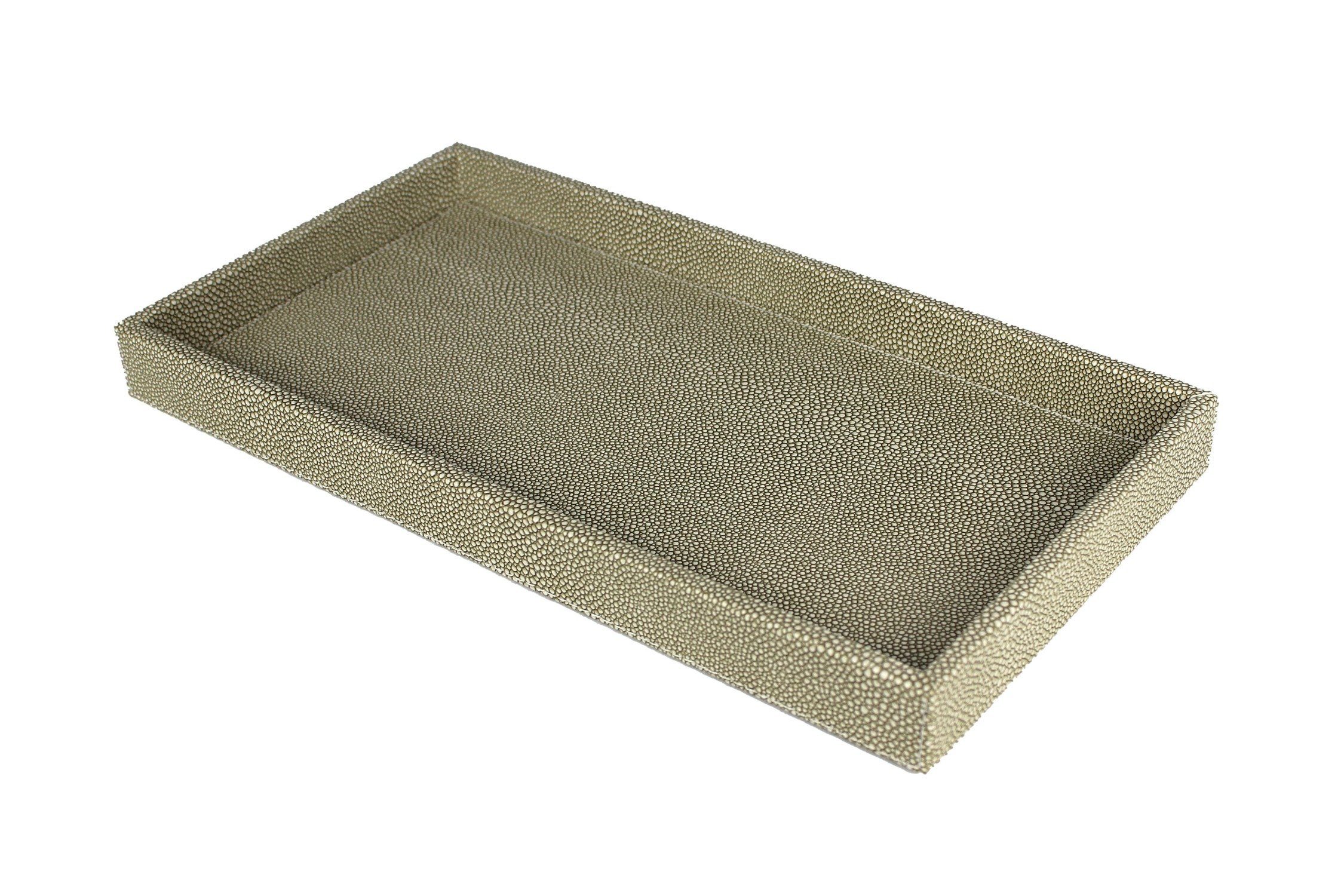 Signature Home Collection Dekotablett Tablett klein Rochenhaut Kunstleder mit Rand (1 Stück, 1 St., 1x Tablett rechteckig Kunstleder), Tablett in Kunstleder: pflegeleicht & abwischbar