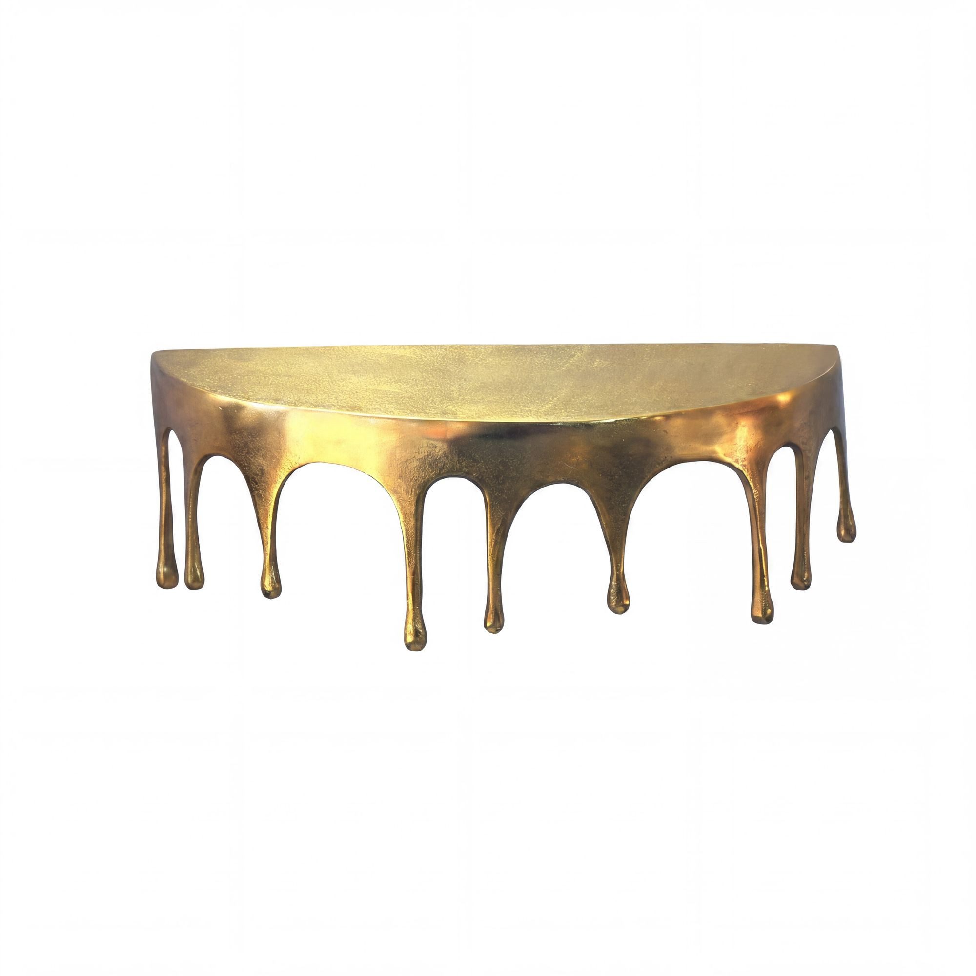 Wohnling Wandregal WL7.526 60cm Aluminium Gold Hängeregal Schweberegal Wandboard Metall, Originelles Hängeregal in edler Tropfenoptik, Komplett aus robustem Aluminium gefertigt