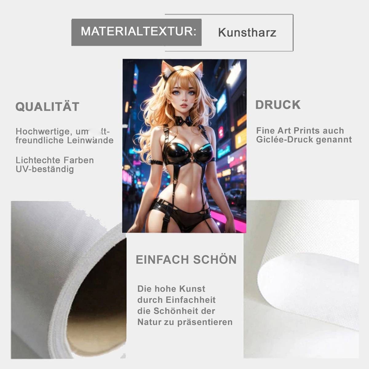 TPFLiving Kunstdruck OHNE RAHMEN, Sexy Anime günstig online kaufen