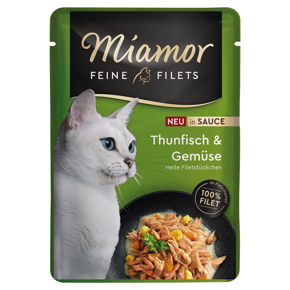 Miamor Feine Filets Thunfisch & Gemüse in Sauce 100 g - 24 Stück, Nassfutter für: Katze