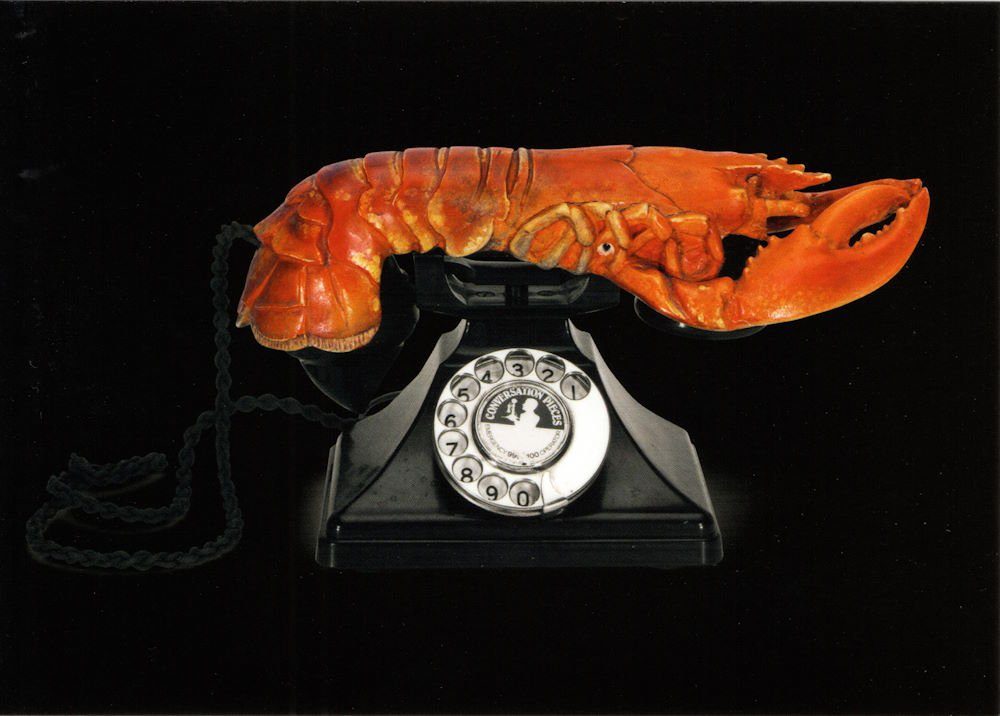 Postkarte Kunstkarte Salvador Dalí "Hummer- oder aphrodisisches Telefon"