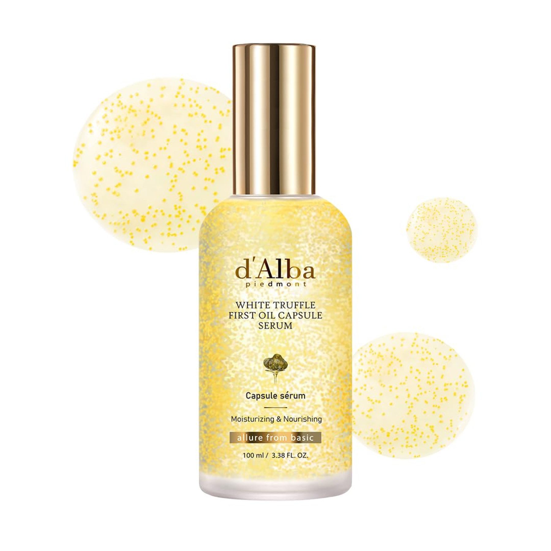d'Alba Gesichtsserum Piedmont Vita Toning Capsule Serum – 100 ml Vita-Kapsel-Technologie mit Weißem Trüffel-Extrakt, Täglicher Vitamin-Boost für Strahlende Haut