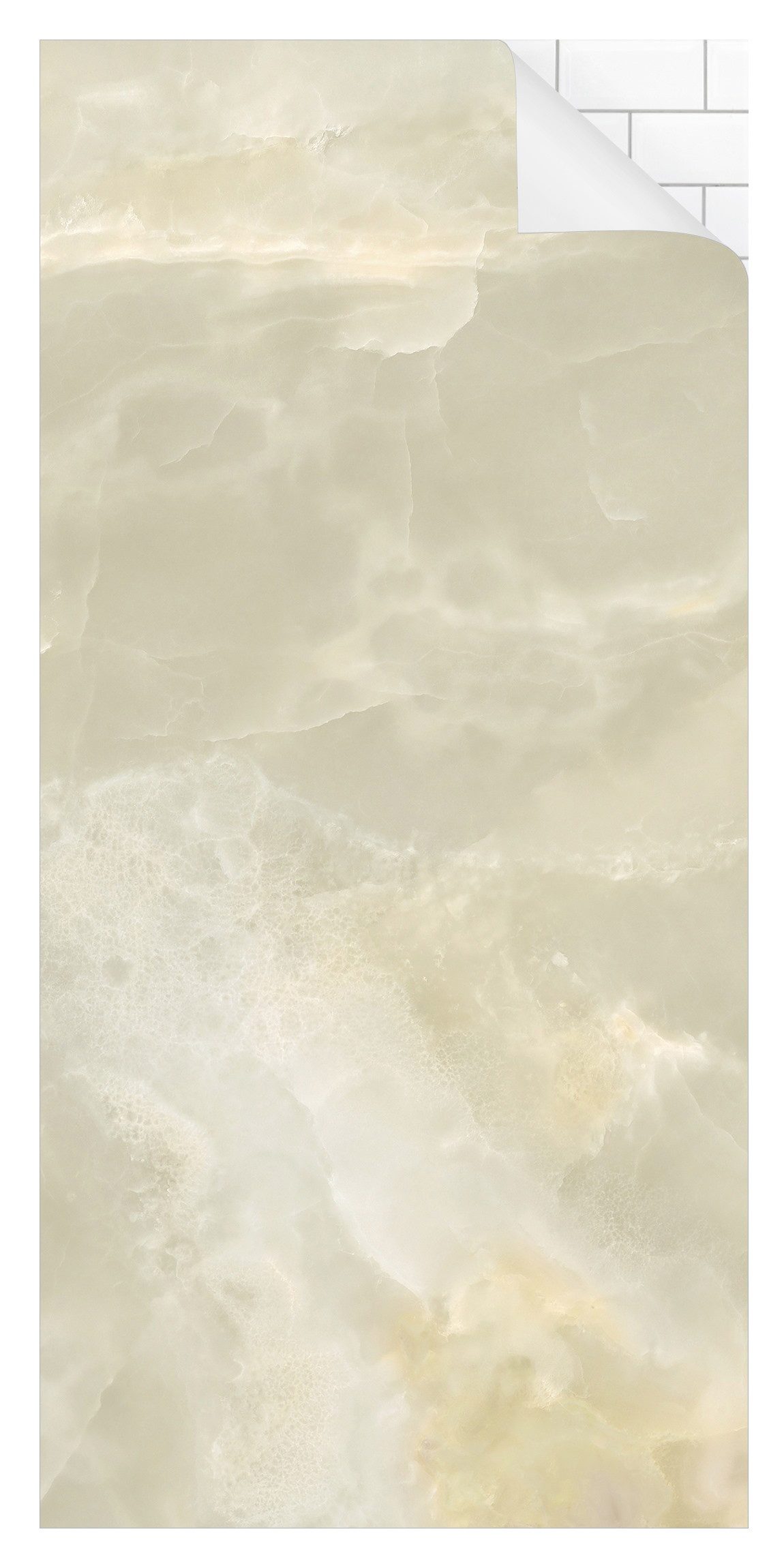 Bilderdepot24 Duschrückwand Marmor beige Badrückwand ohne Bohren Dusche Steinoptik, (1-tlg., 0,61 mm starke Folie selbstklebend Wandpaneele Dusche versch. Größen), fugenlose & wasserfeste Motiv Rückwand Wandverkleidung für Duschkabine