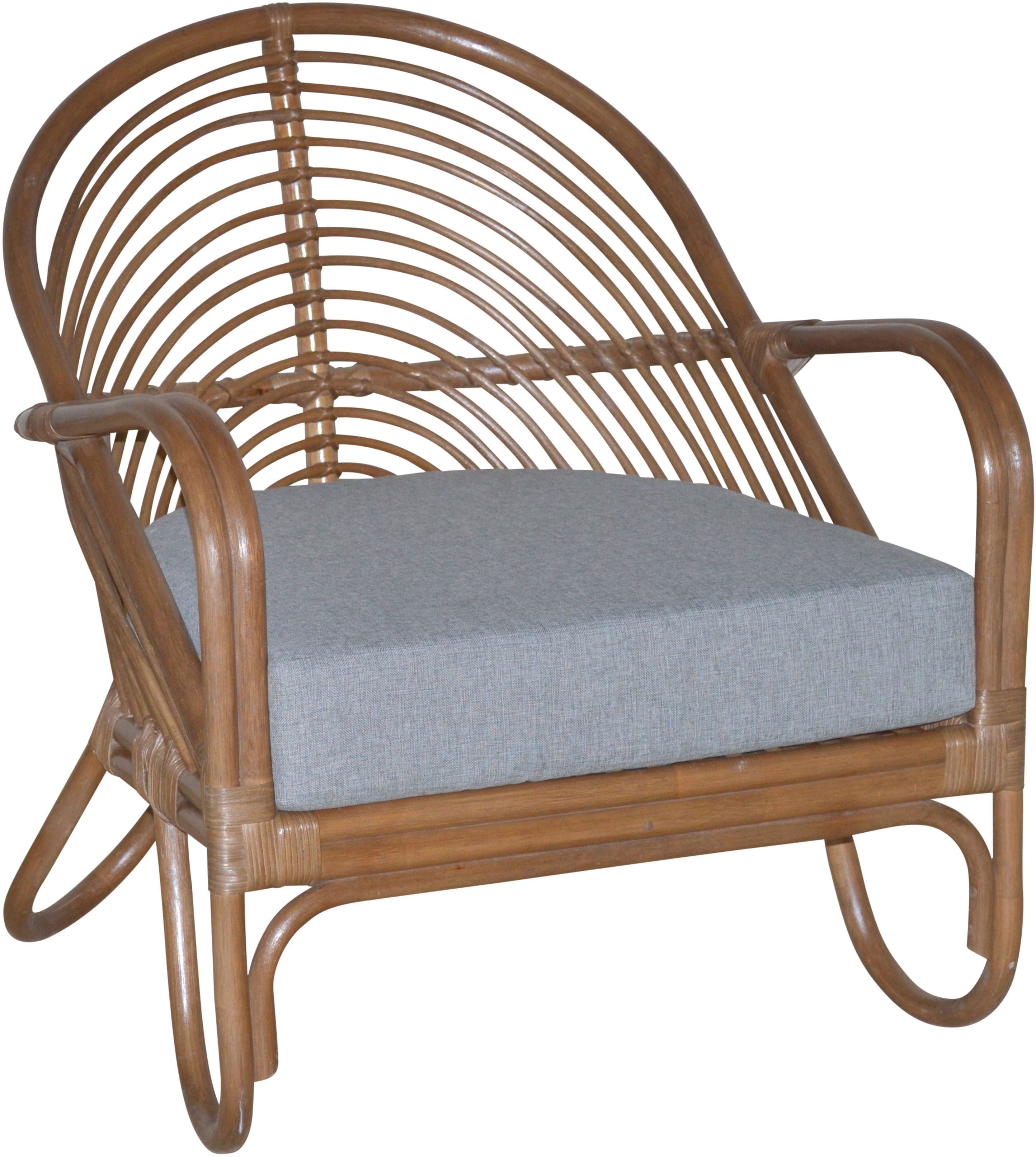 HOFMANN LIVING AND MORE Loungesessel (1-St., Inklusive extra stark gepolsterten Sitzkissen), Handgeflochten