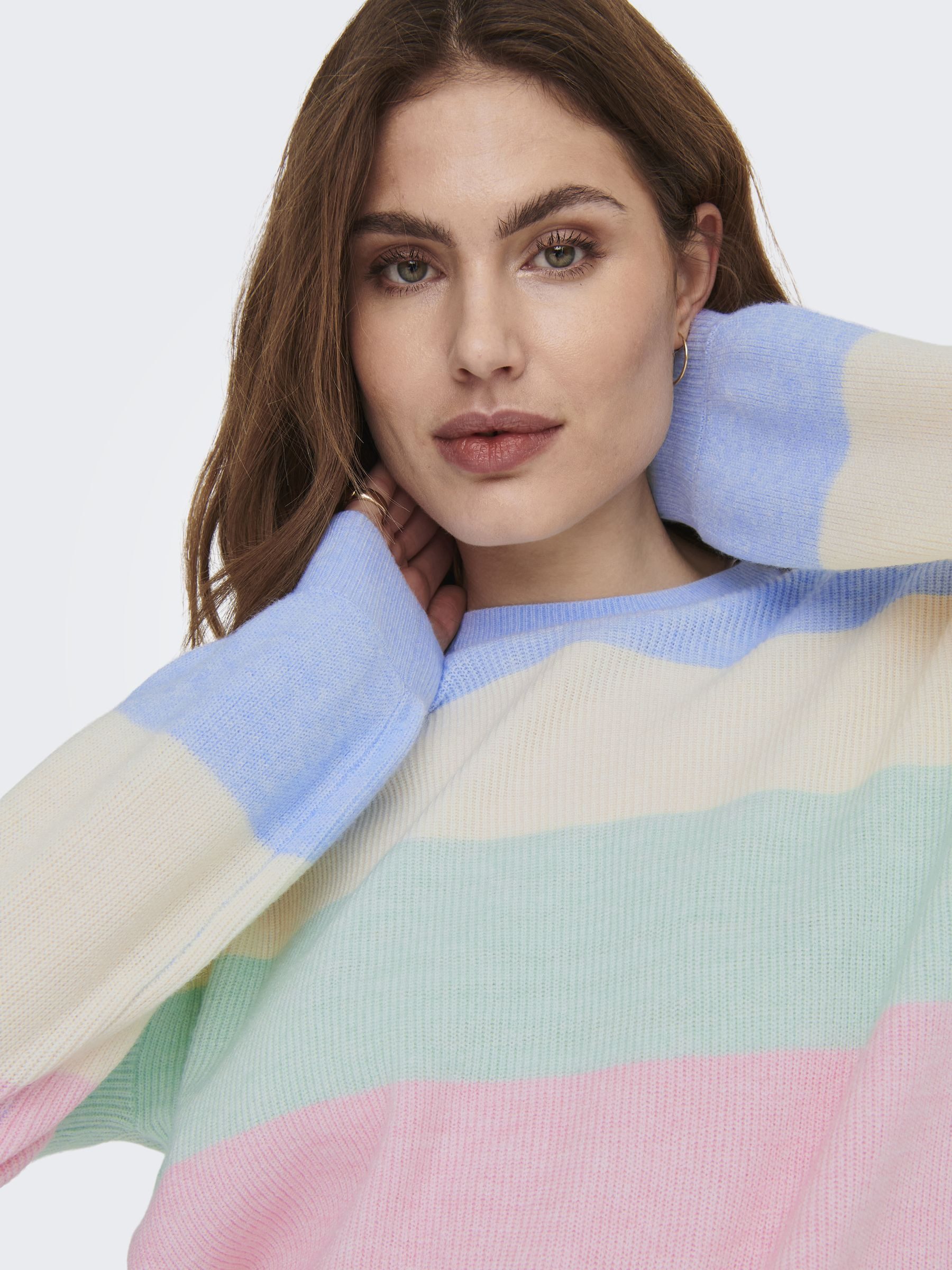 ONLY Strickpullover ONLATIA L/S STRIPE PULLOVER KNT NOOS Viskosemischung, regular fit