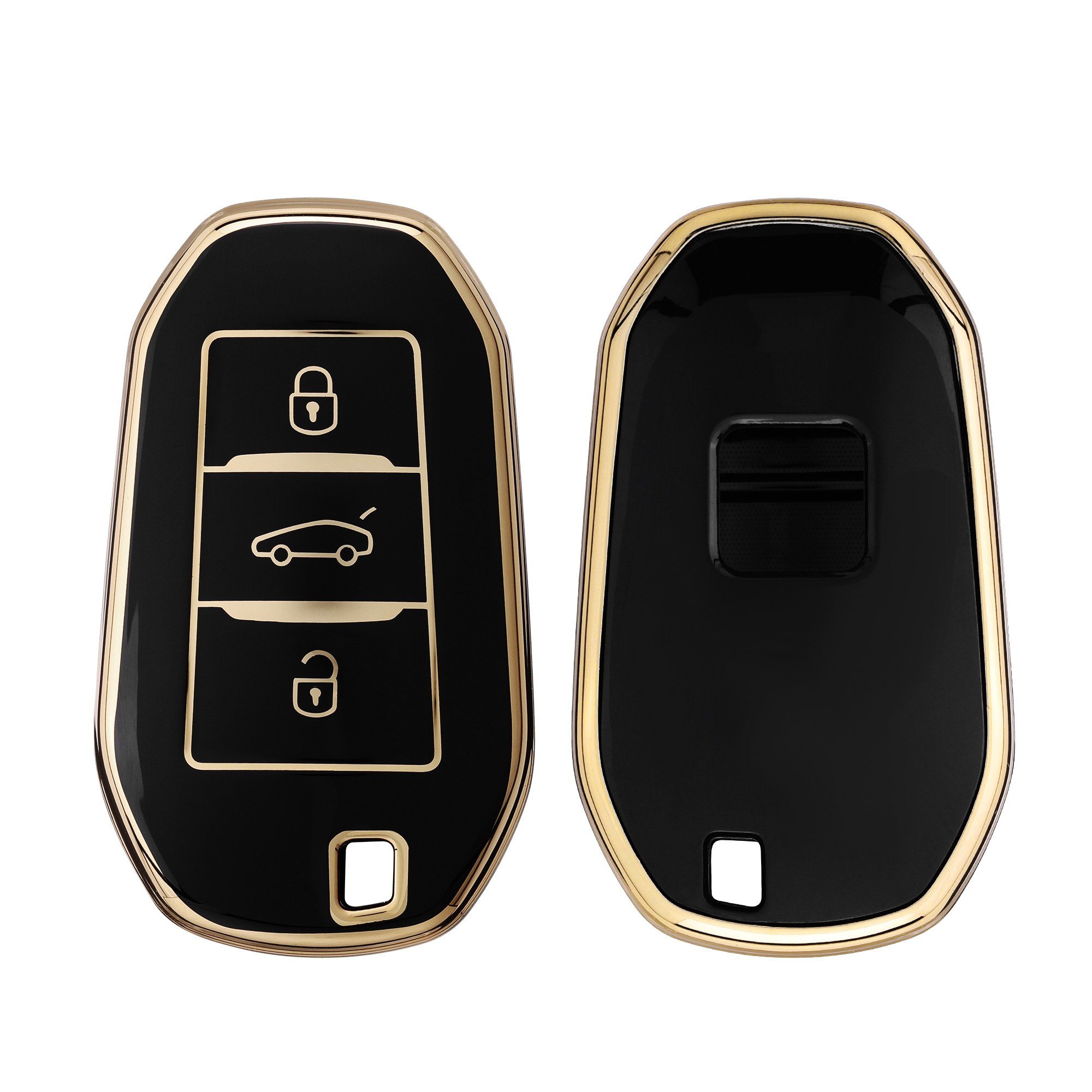 kwmobile Schlüsseltasche Autoschlüssel Hülle für Peugeot Citroen,  Schlüsselhülle Silikon Cover, KOMPATIBEL MIT: Peugeot Citroen 3-Tasten  Smartkey Autoschlüssel (nur Keyless Go)