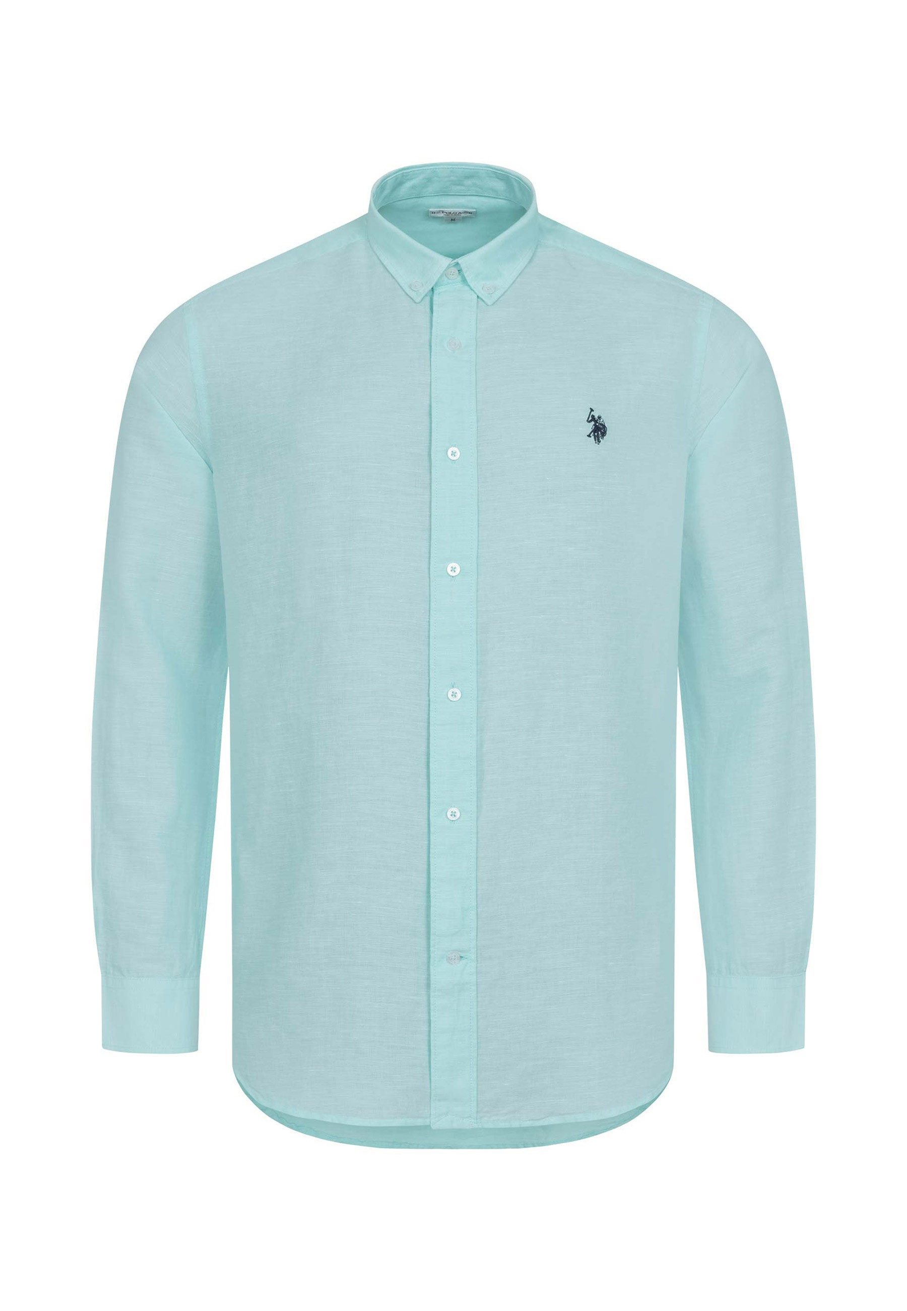 U.S. Polo Assn. Leinenhemd USBlaake Herren Leinenhemd – Sommerhemd luftig mit Button-Down-Kragen Leichtes Hemd aus Leinenmix mit Knopfleiste – Bild 5 von 5